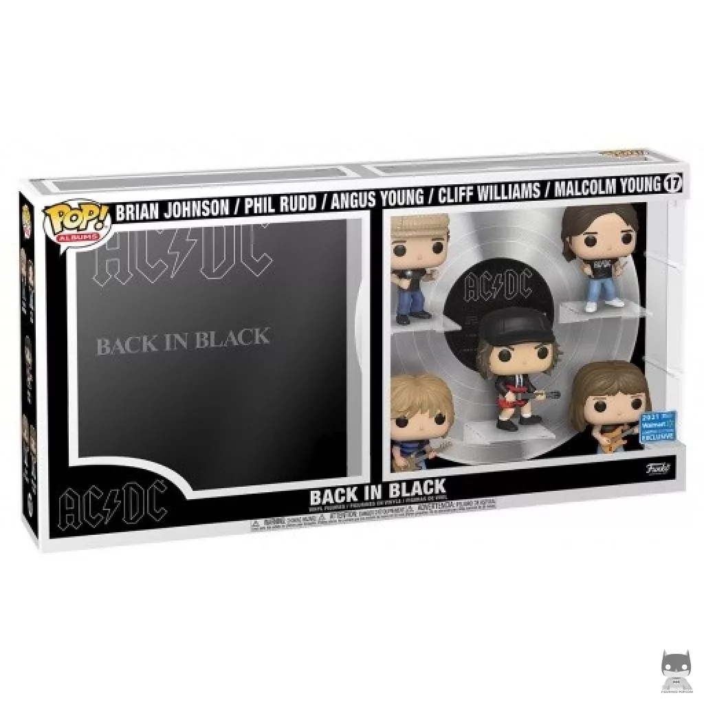 Figurine Funko POP AC/DC
  : Back in Black (Brian Johnson, Phil Rudd, Angus Young, Cliff Williams &
  Malcom Young) avec boîte