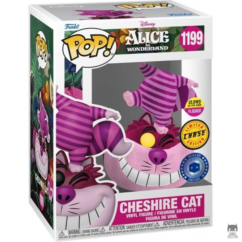 Figurine Funko POP Chat du Cheshire (Chase & Flocked & Glow in the Dark) avec boîte