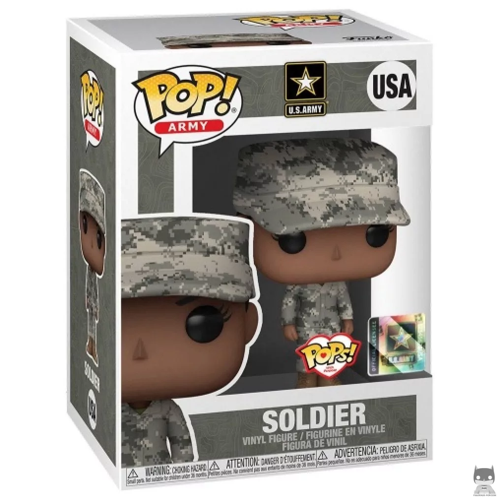 Figurine Funko POP Soldat Femme (Afro-Américain) avec boîte