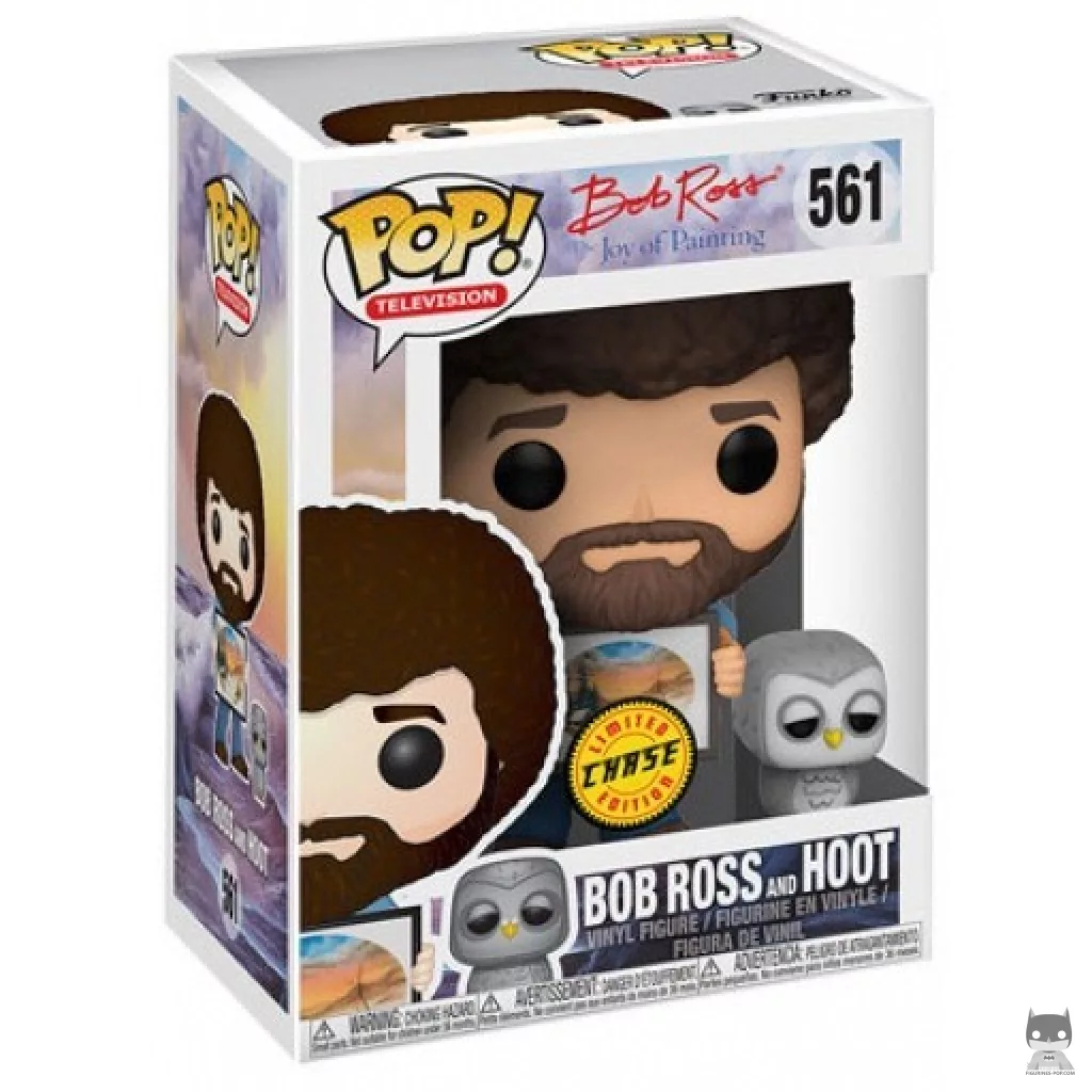 Figurine Funko POP Bob Ross & Hoot (Chase) avec boîte