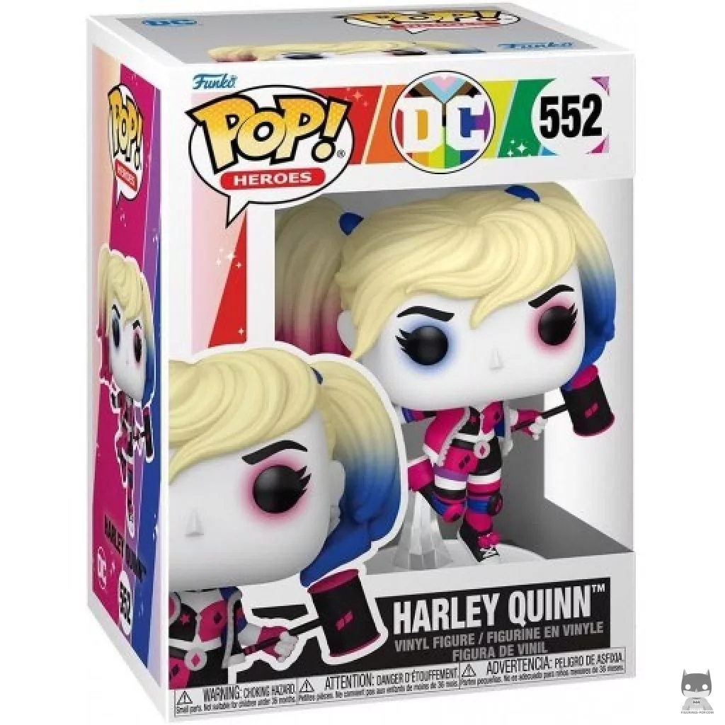 Figurine Funko POP Harley Quinn (Drapeau Arc-en-ciel) avec boîte
