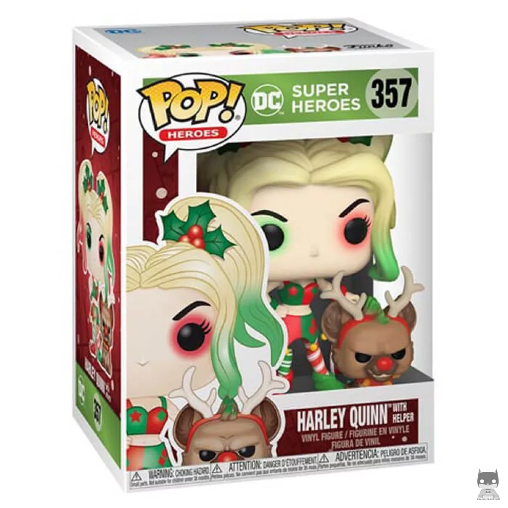 Figurine Funko POP Harley Quinn en lutin de Noël avec boîte