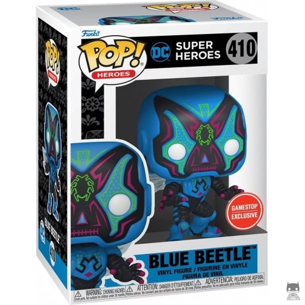 Figurine Funko POP Blue Beetle (Dia de los DC) (Glow in the Dark) avec boîte