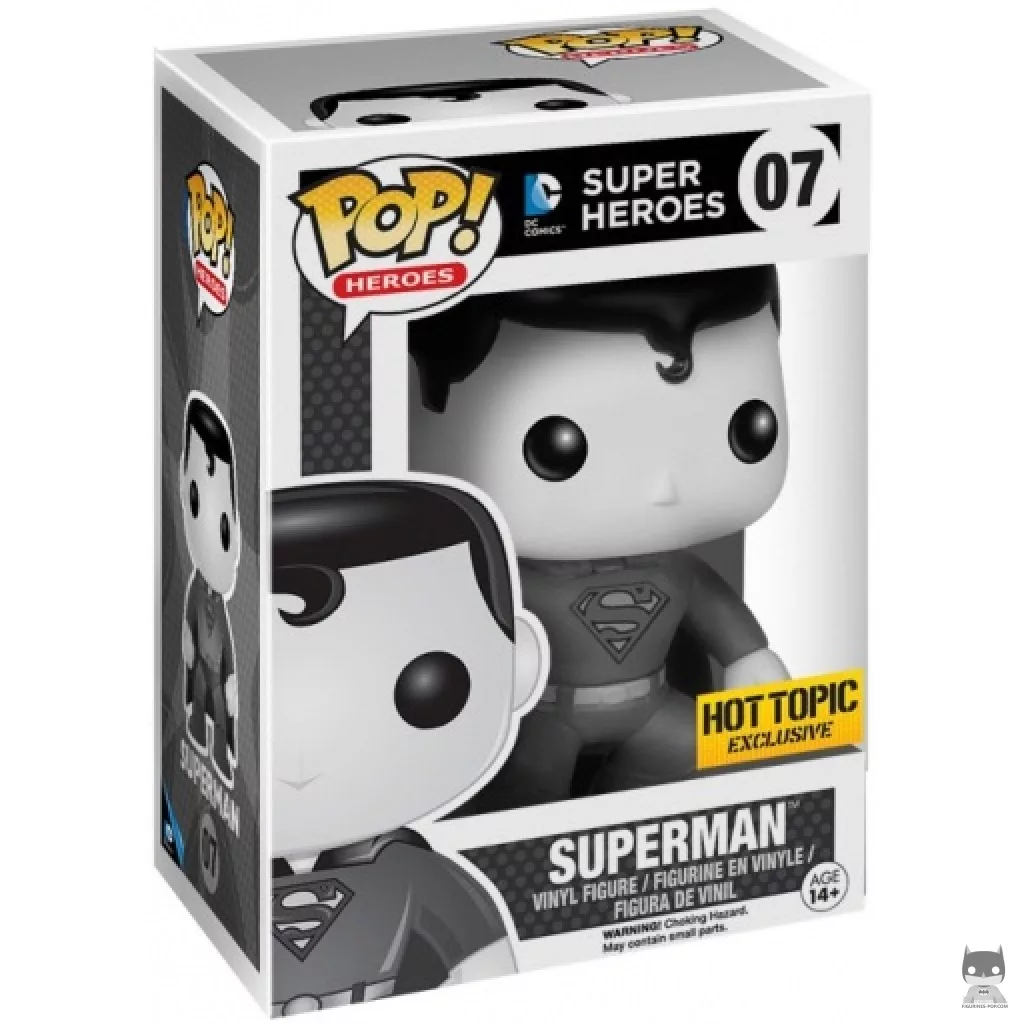 Figurine Funko POP Superman (Noir & Blanc) avec boîte