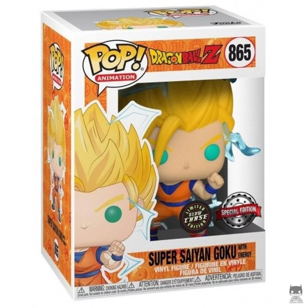 Figurine Funko POP Super Saiyan Goku avec Energie (Chase & Glow in the Dark) avec boîte