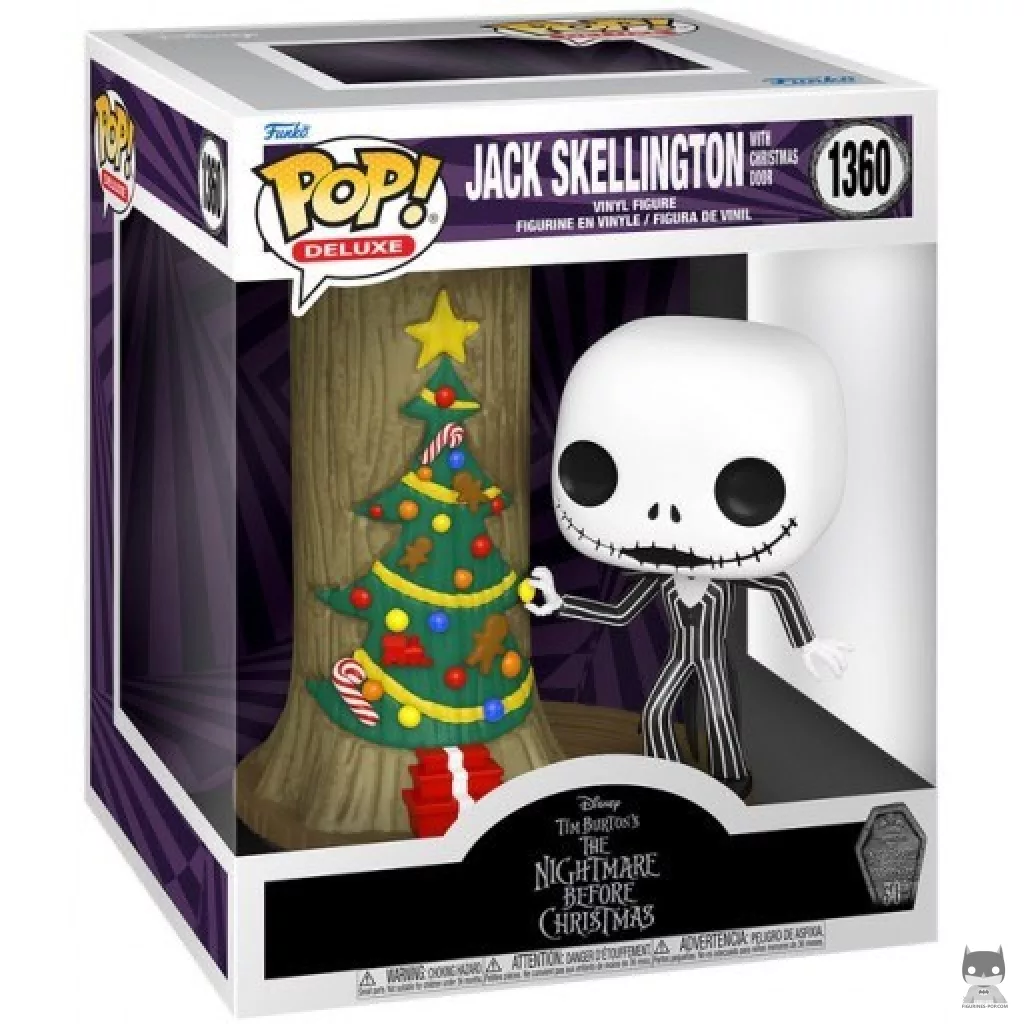 Figurine Funko POP Jack Skellington devant la Porte de Noël avec boîte