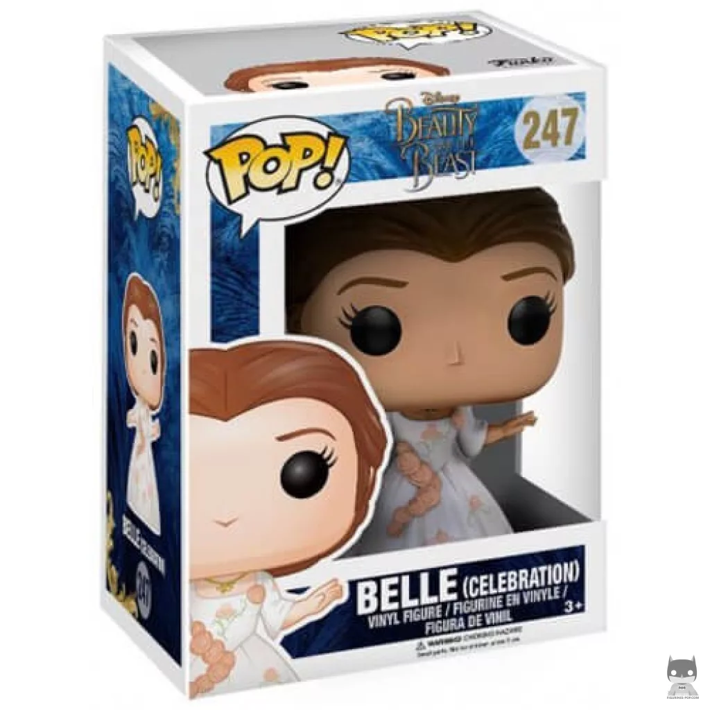 Figurine Funko POP Belle en robe de fête avec boîte