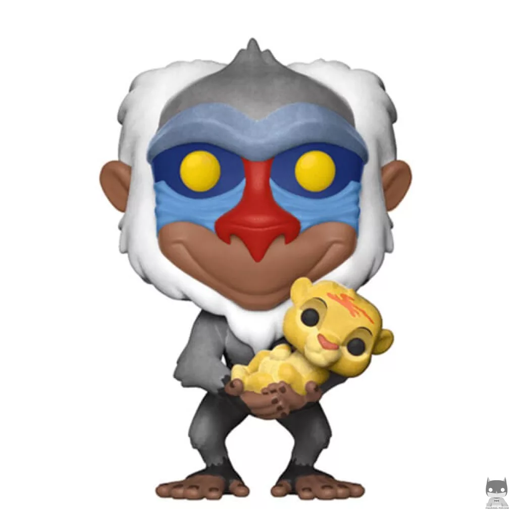 Figurine Funko POP Rafiki tenant Simba bébé (Flocked) (Le Roi Lion)