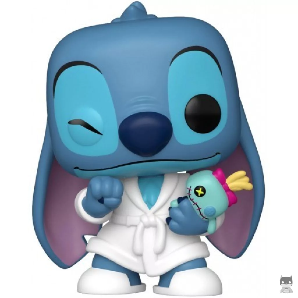 Figurine Funko POP Stitch en Peignoir avec Scrump (Lilo and Stitch)