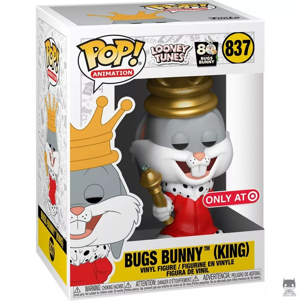 Figurine Funko POP Bugs Bunny Roi (Metallic) avec boîte