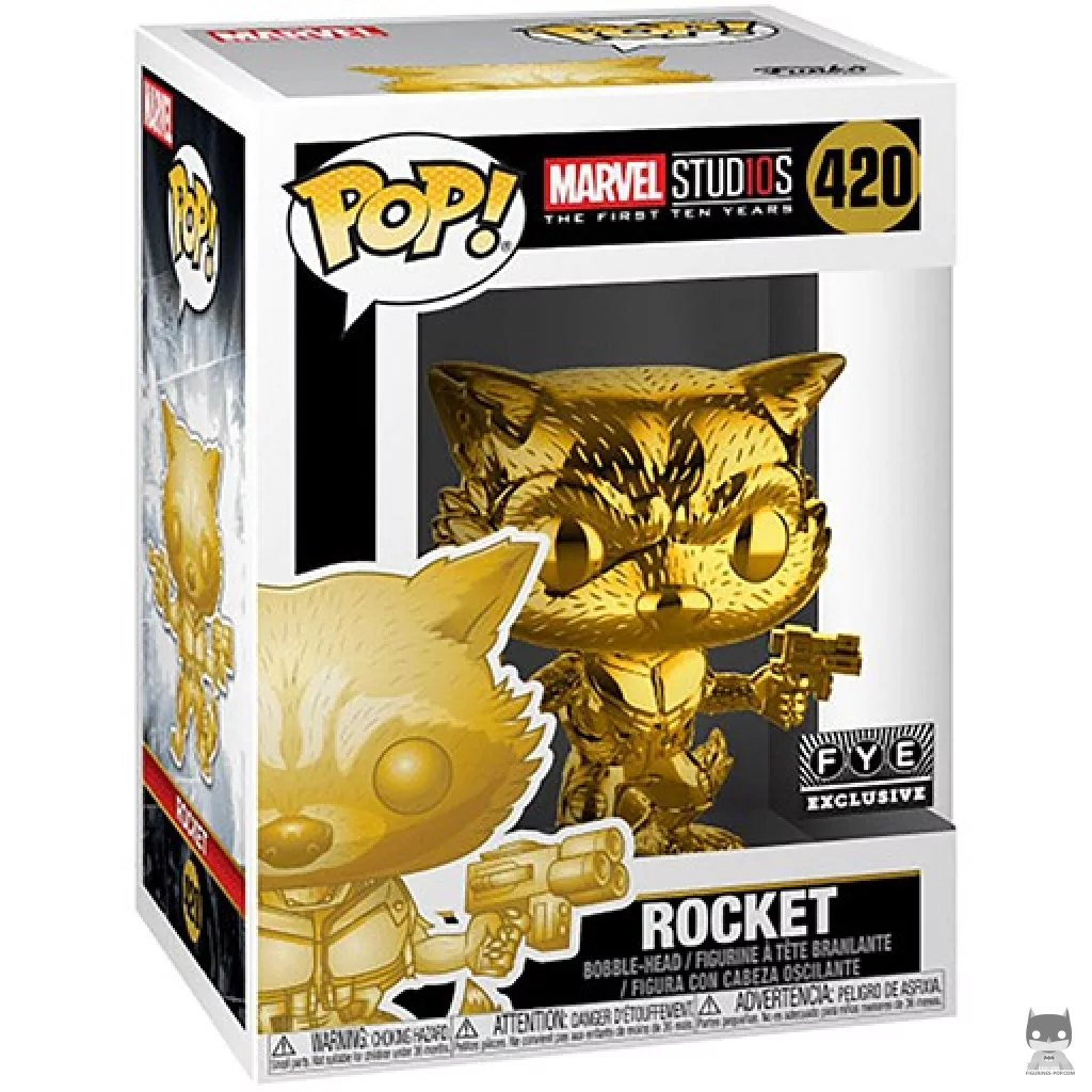 Figurine Funko POP Rocket Raccoon (Or) avec boîte