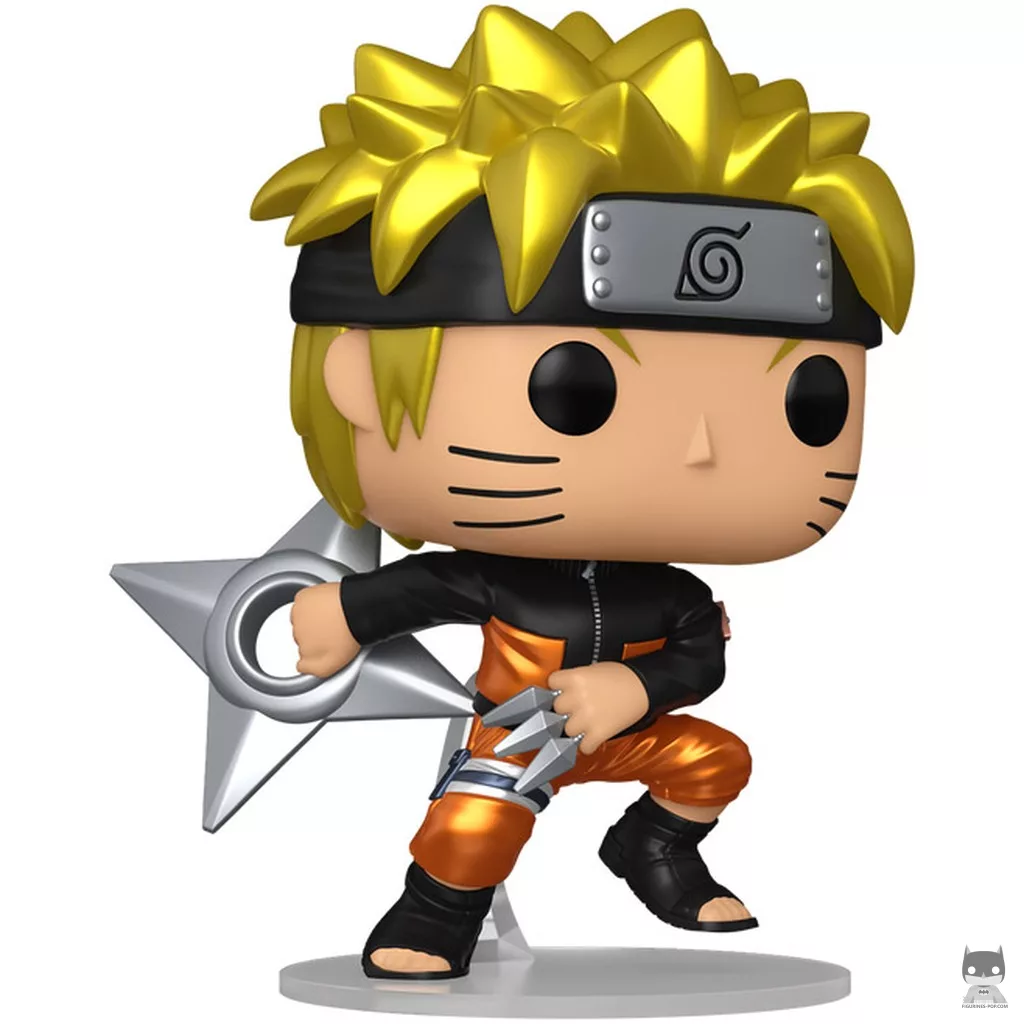 Figurine Funko POP Naruto Uzumaki avec kunai et shuriken (Chase & Metallic) (Naruto Shippuden)
