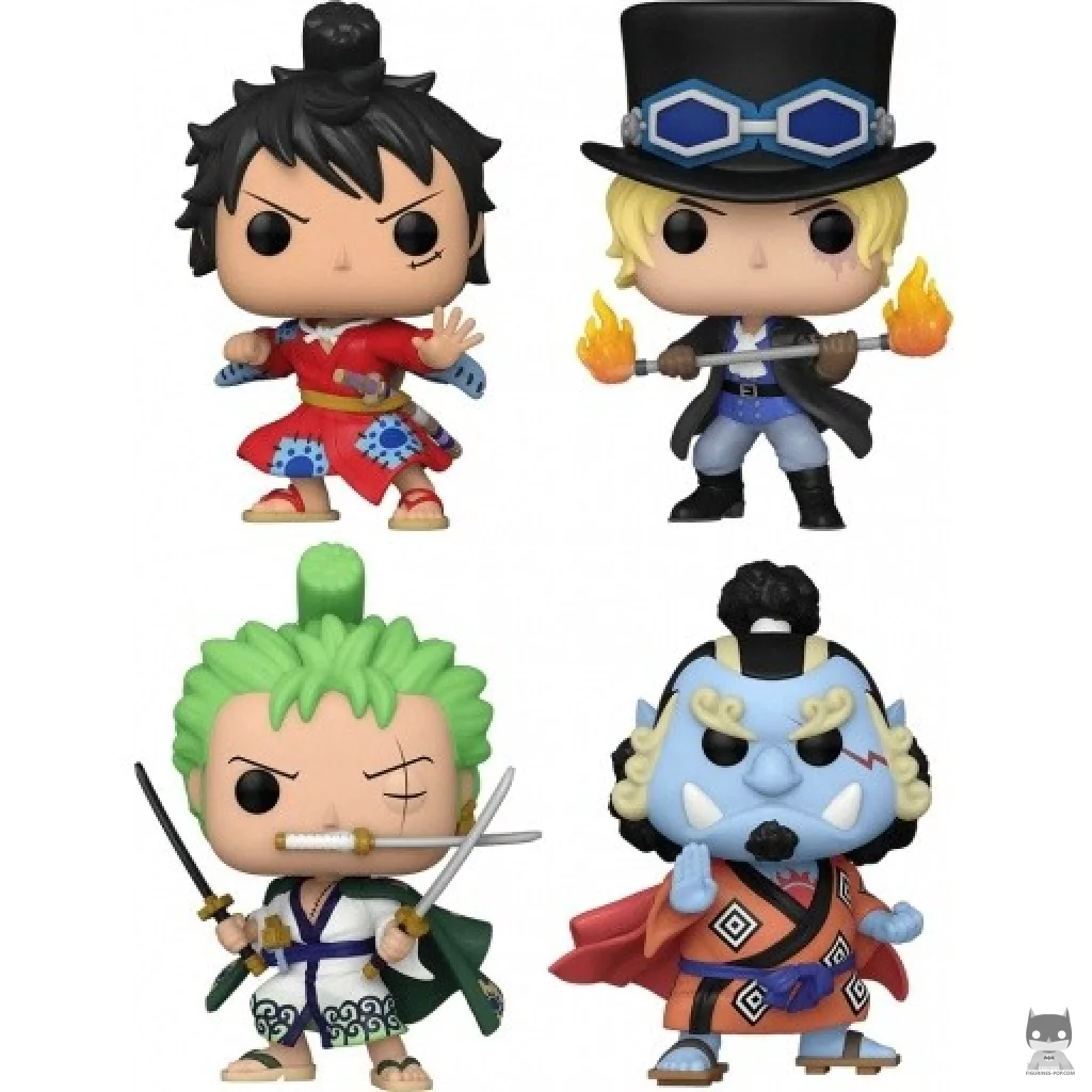 Figurine Funko POP Luffytaro, Sabo, Roronoa Zoro & Jinbe (Glow in the Dark) (One Piece)