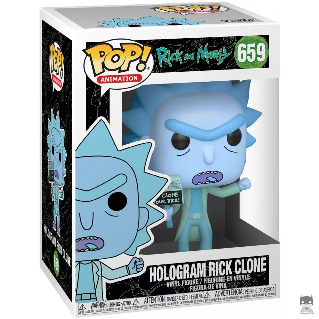 Figurine Funko POP Clone Rick Hologramme avec boîte