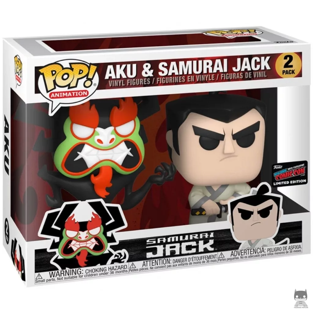 Figurine Funko POP Aku & Samurai Jack avec boîte