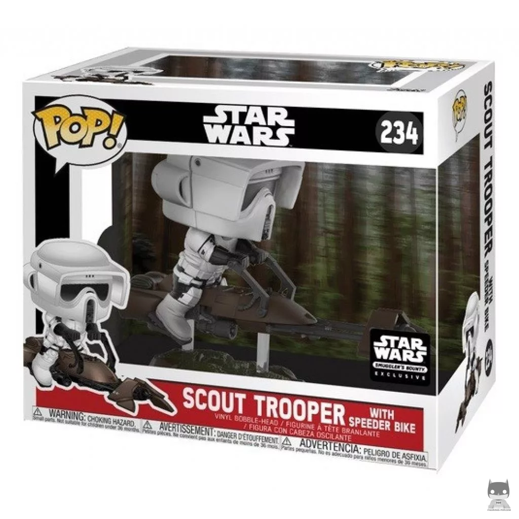 Figurine Funko POP Scout Trooper avec Speeder avec boîte