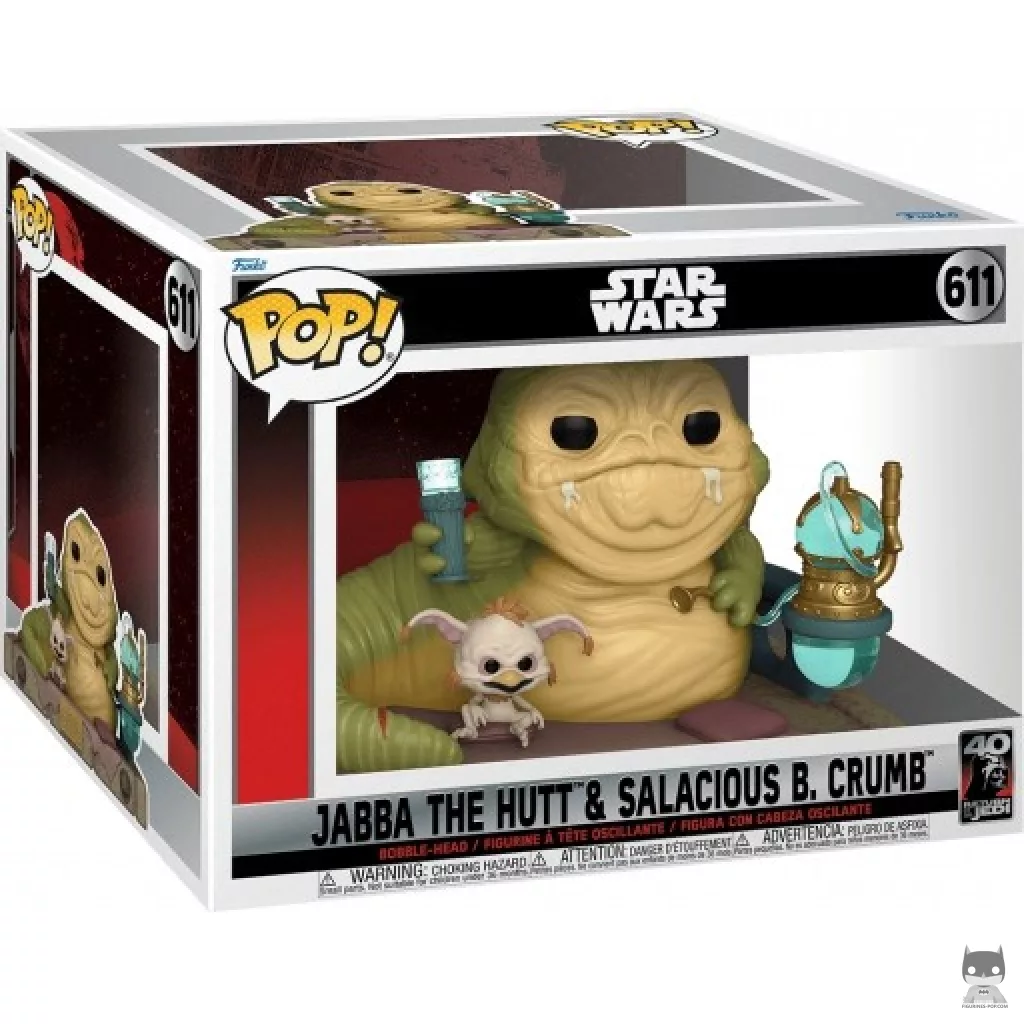 Figurine Funko POP Jabba le Hutt & Salacious B. Crumb avec boîte