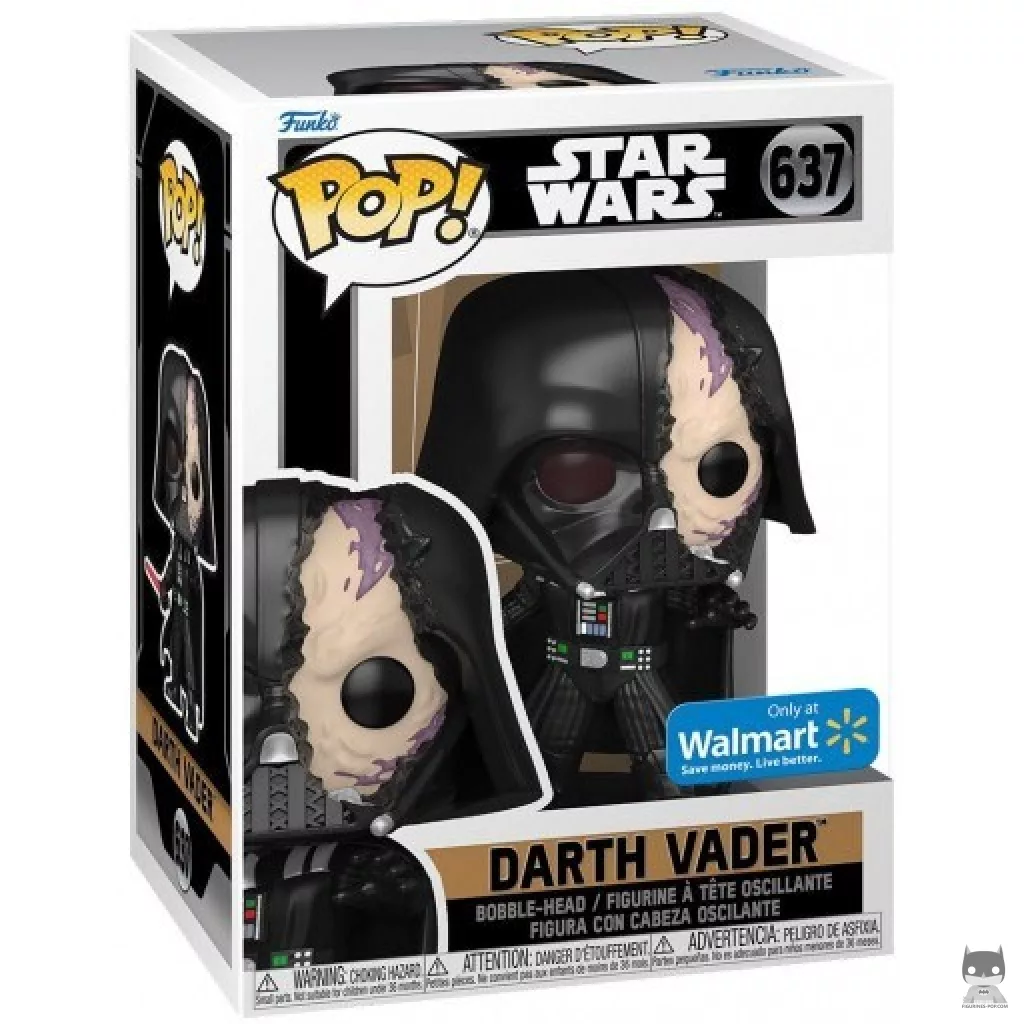 Figurine Funko POP Dark Vador avec casque endommagé avec boîte