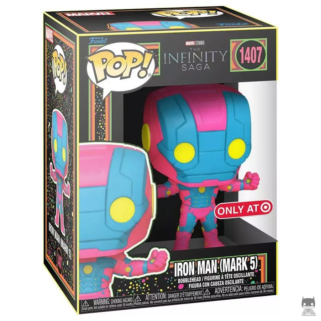 Figurine Funko POP Iron Man (Mark 5) (Black Light) avec boîte