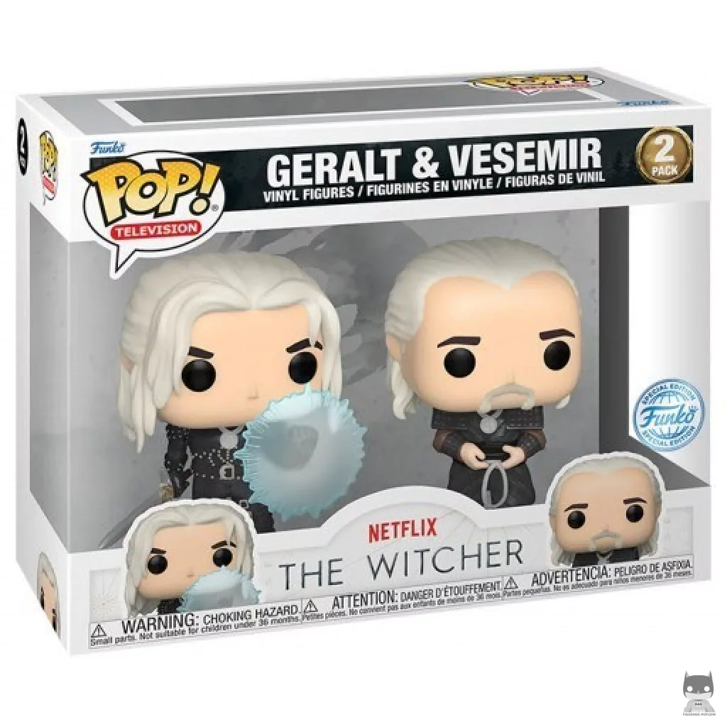 Figurine Funko POP Geralt & Vesemir avec boîte