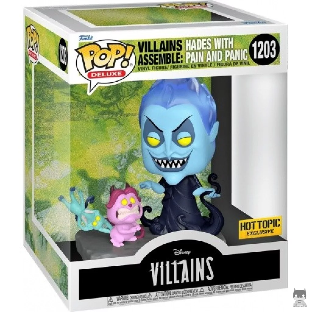 Figurine Funko POP Villains Assemble : Hadès avec Peine & Panique avec boîte