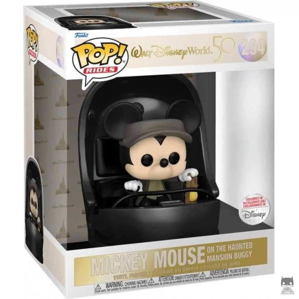 Figurine Funko POP Mickey Mouse sur le chariot du manoir hanté avec boîte