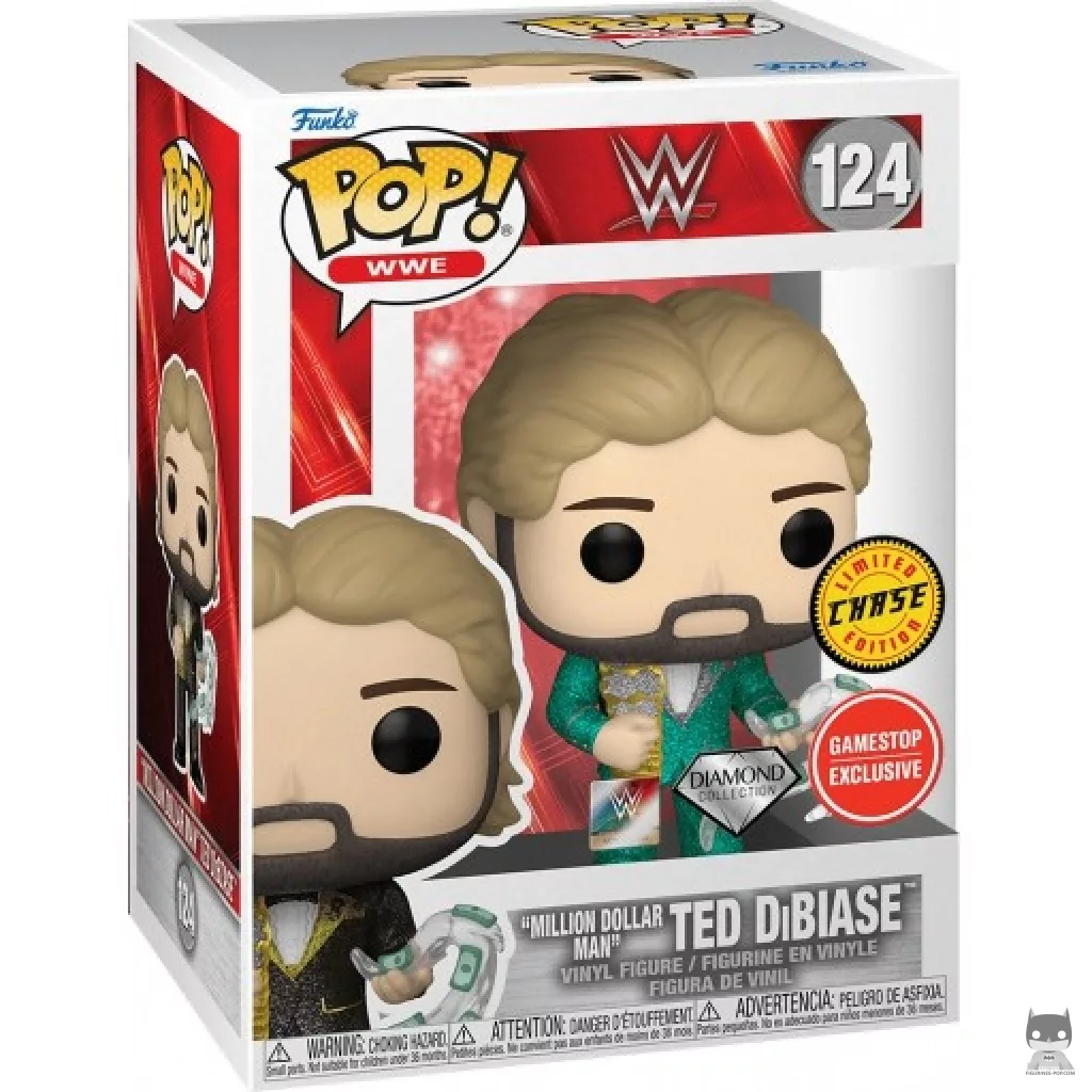 Figurine Funko POP Million Dollar Man Ted DiBiase (Chase & Diamond Glitter) avec boîte