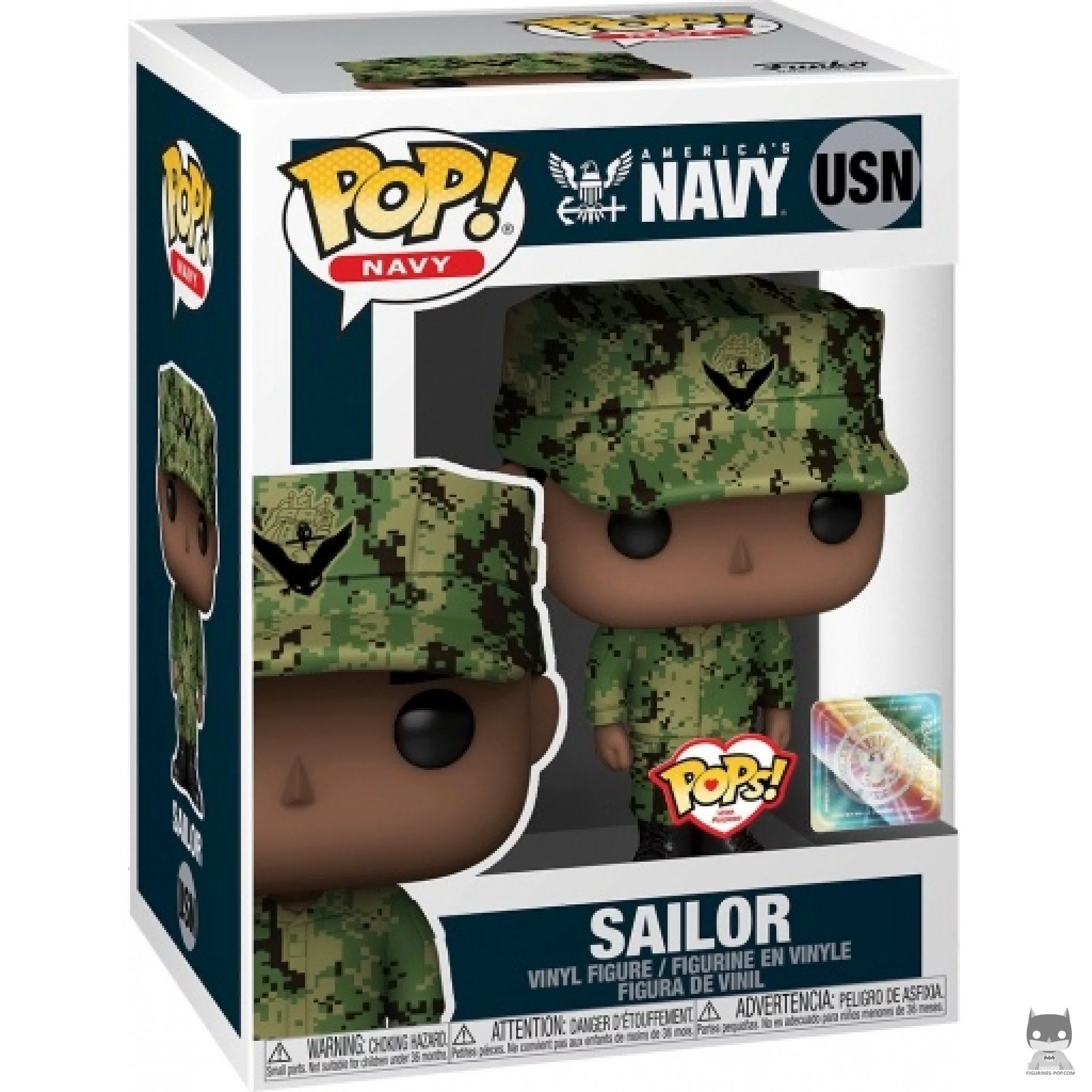 Figurine Funko POP Marin de la Navy Américaine Homme (Afro-Américain) avec boîte