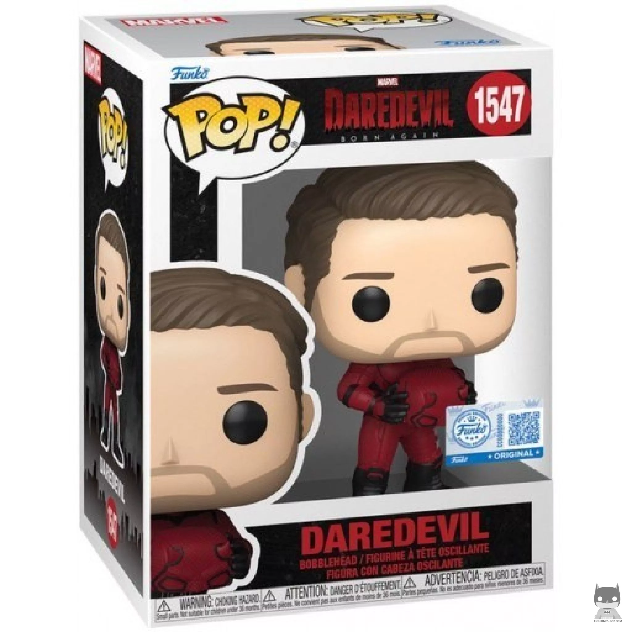Figurine Funko POP Daredevil sans Masque avec boîte