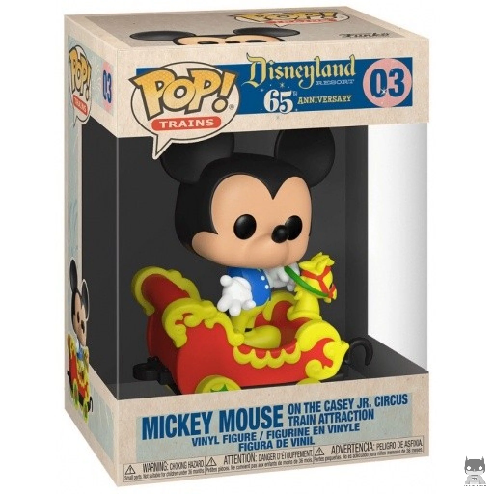 Figurine Funko POP Mickey Mouse dans le train du Cirque Casey Jr. avec boîte
