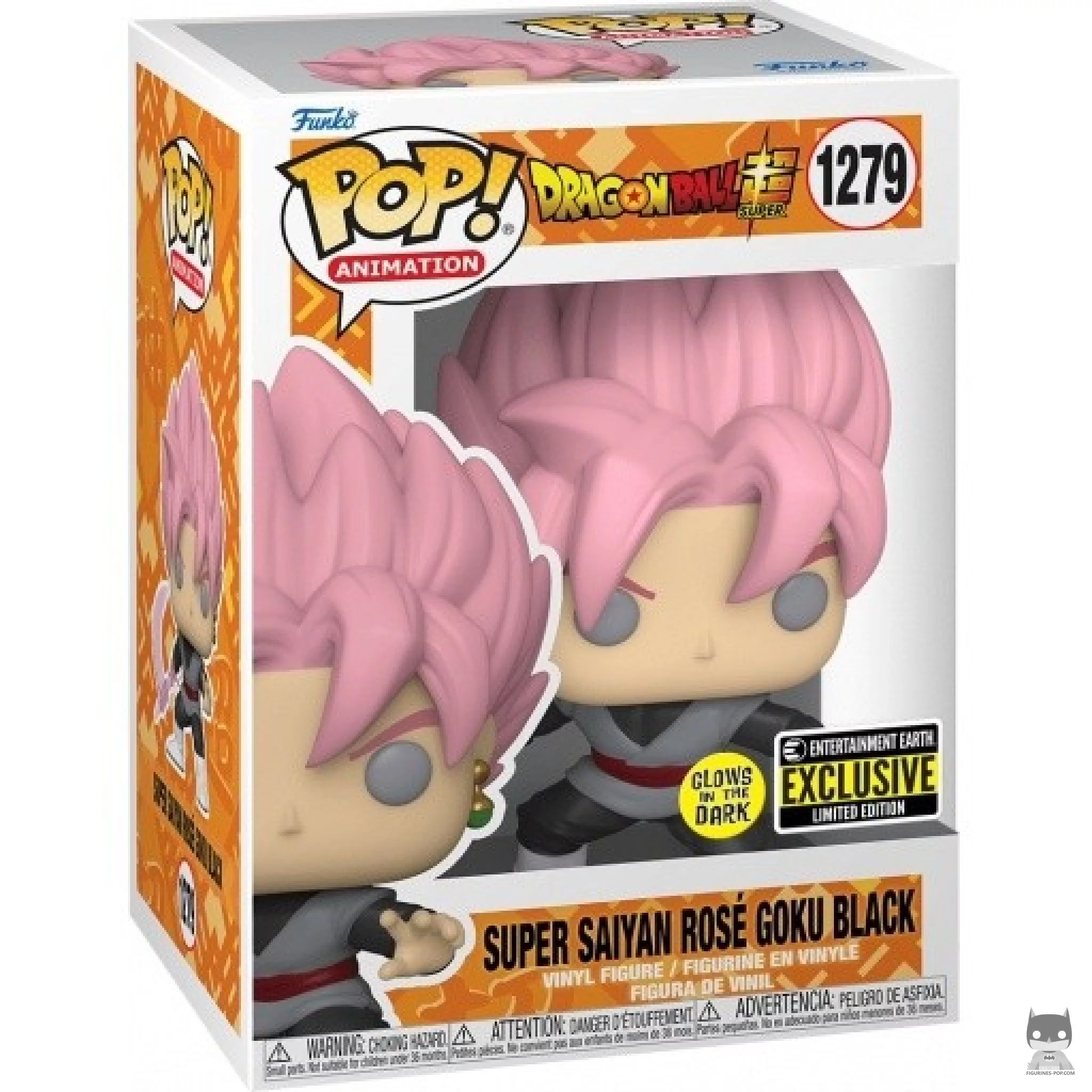 Figurine Funko POP Super Saiyan Rosé Goku Black (Glow in the Dark) avec boîte