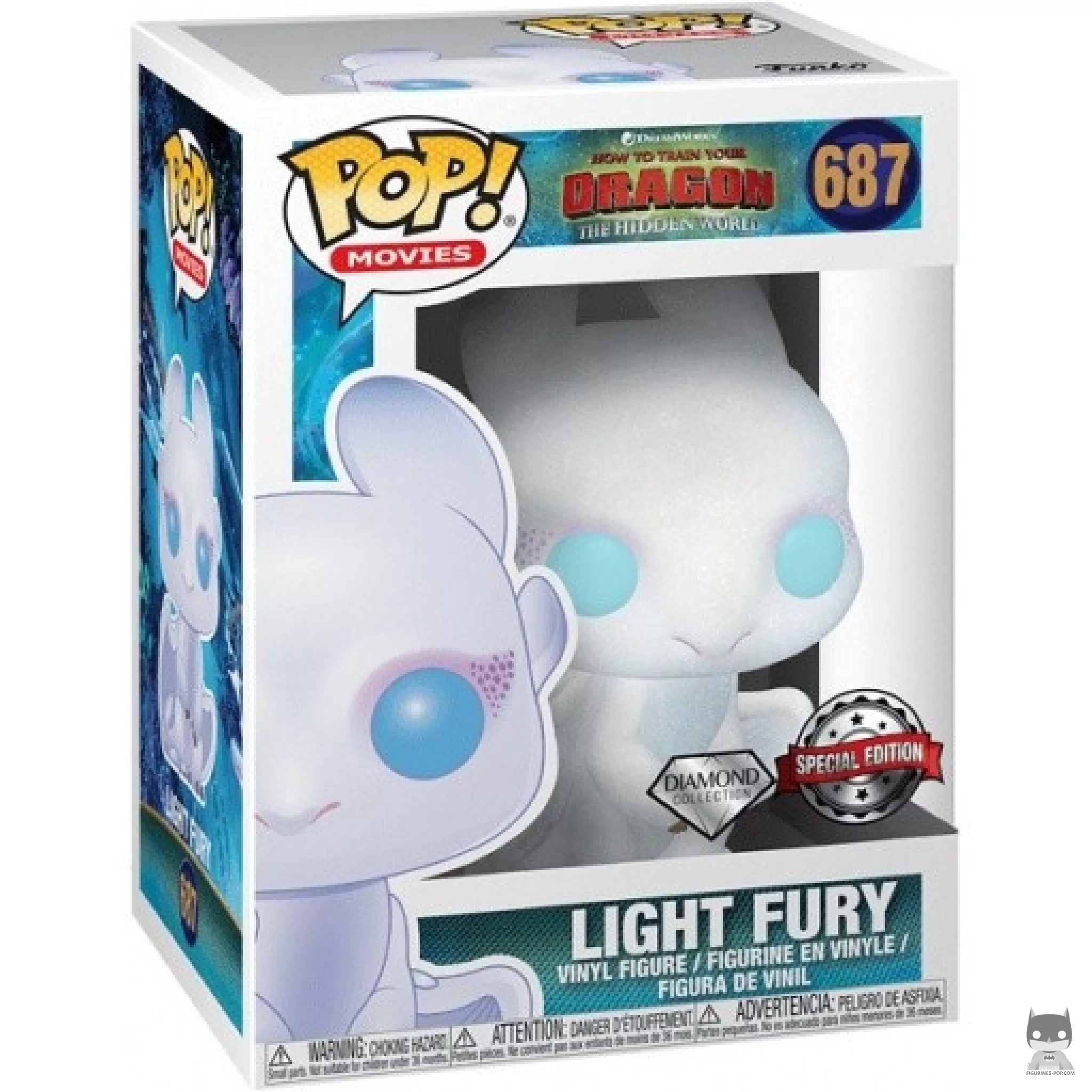Figurine Funko POP Light Fury (Glitter) avec boîte