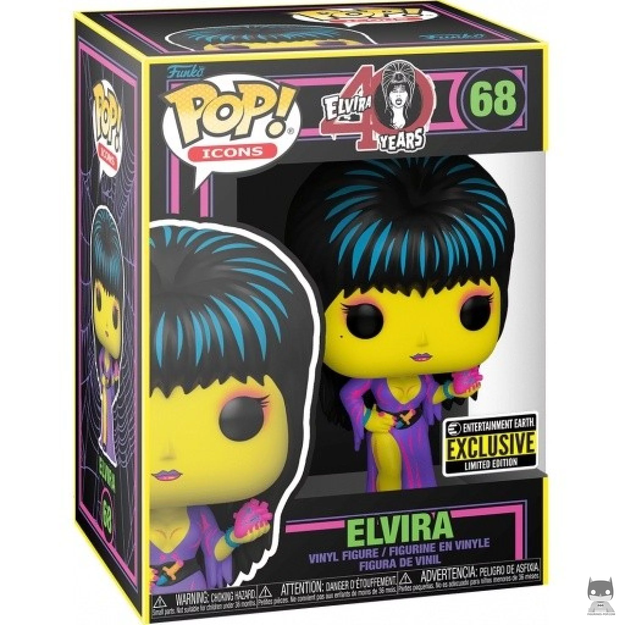 Figurine Funko POP Elvira (Blacklight) avec boîte