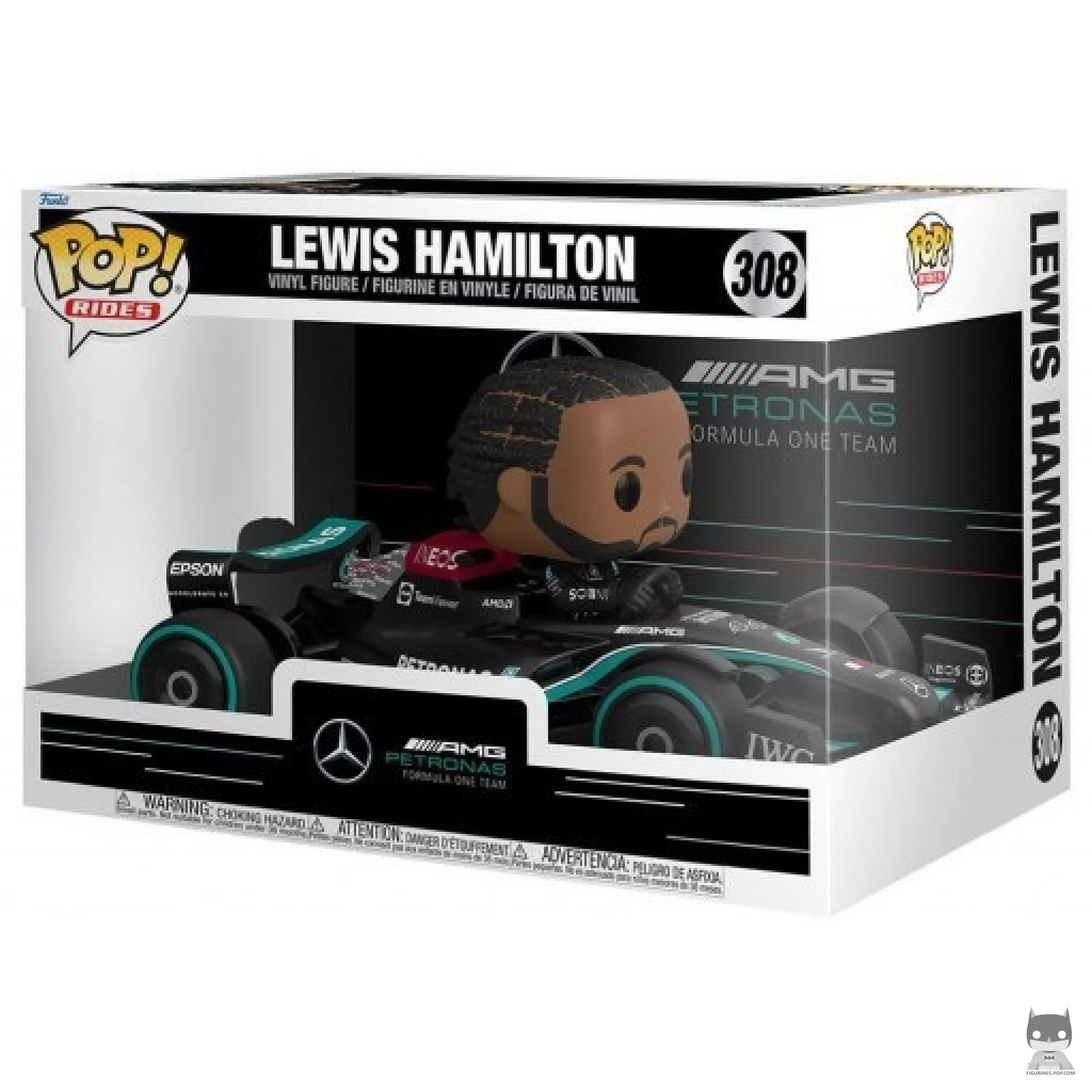Figurine Funko POP Lewis Hamilton dans F1 Mercedes AMG avec boîte