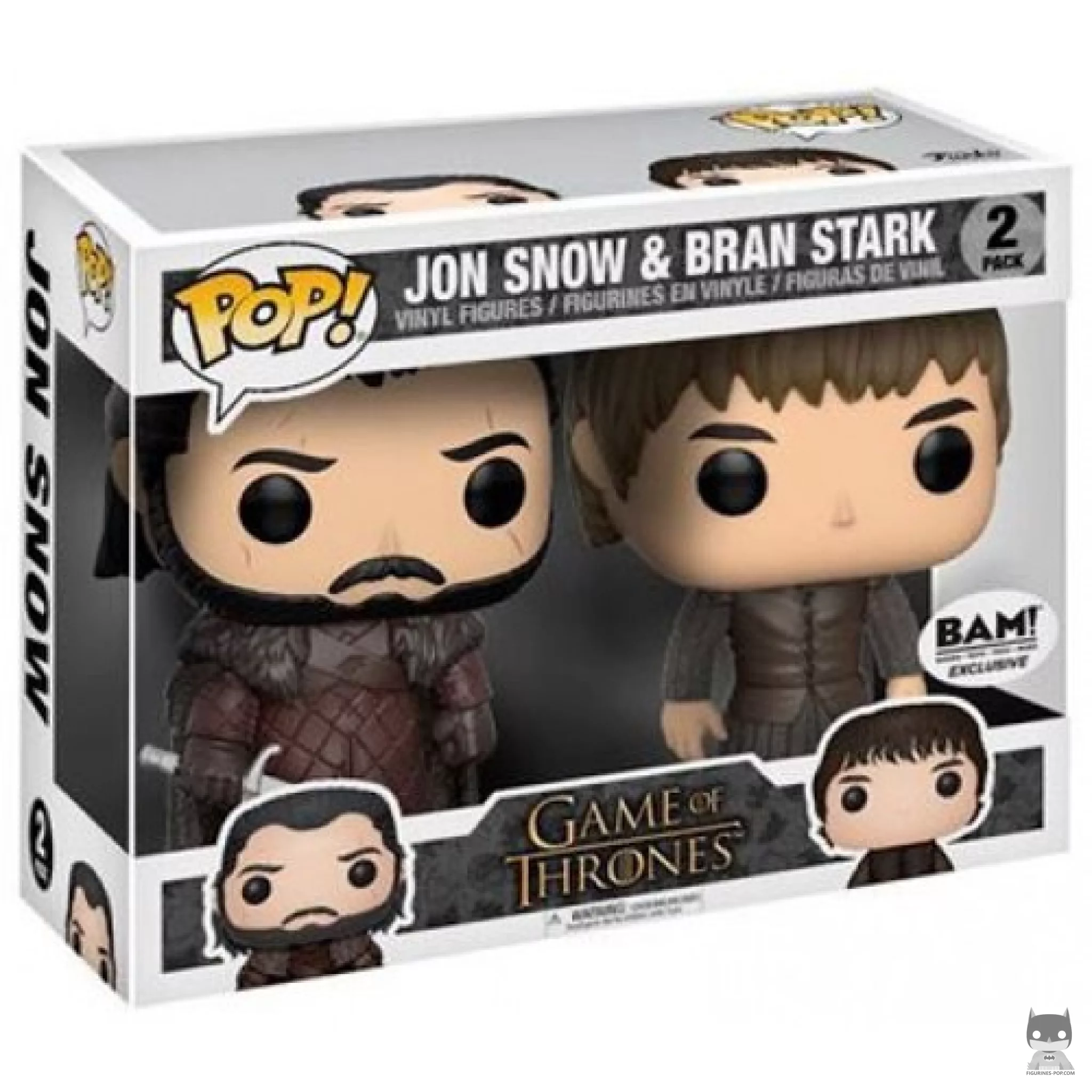 Figurine Funko POP Jon Snow & Bran Stark avec boîte