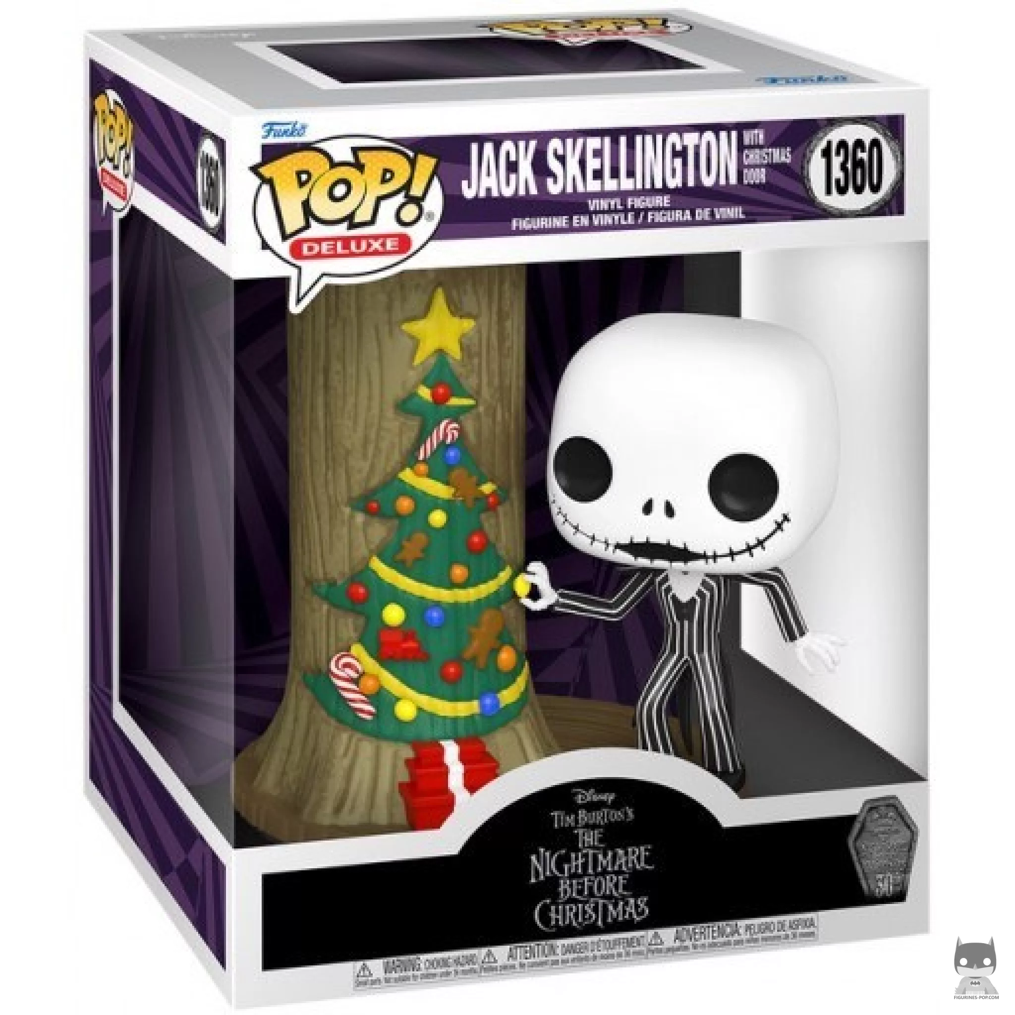 Figurine Funko POP Jack Skellington devant la Porte de Noël avec boîte