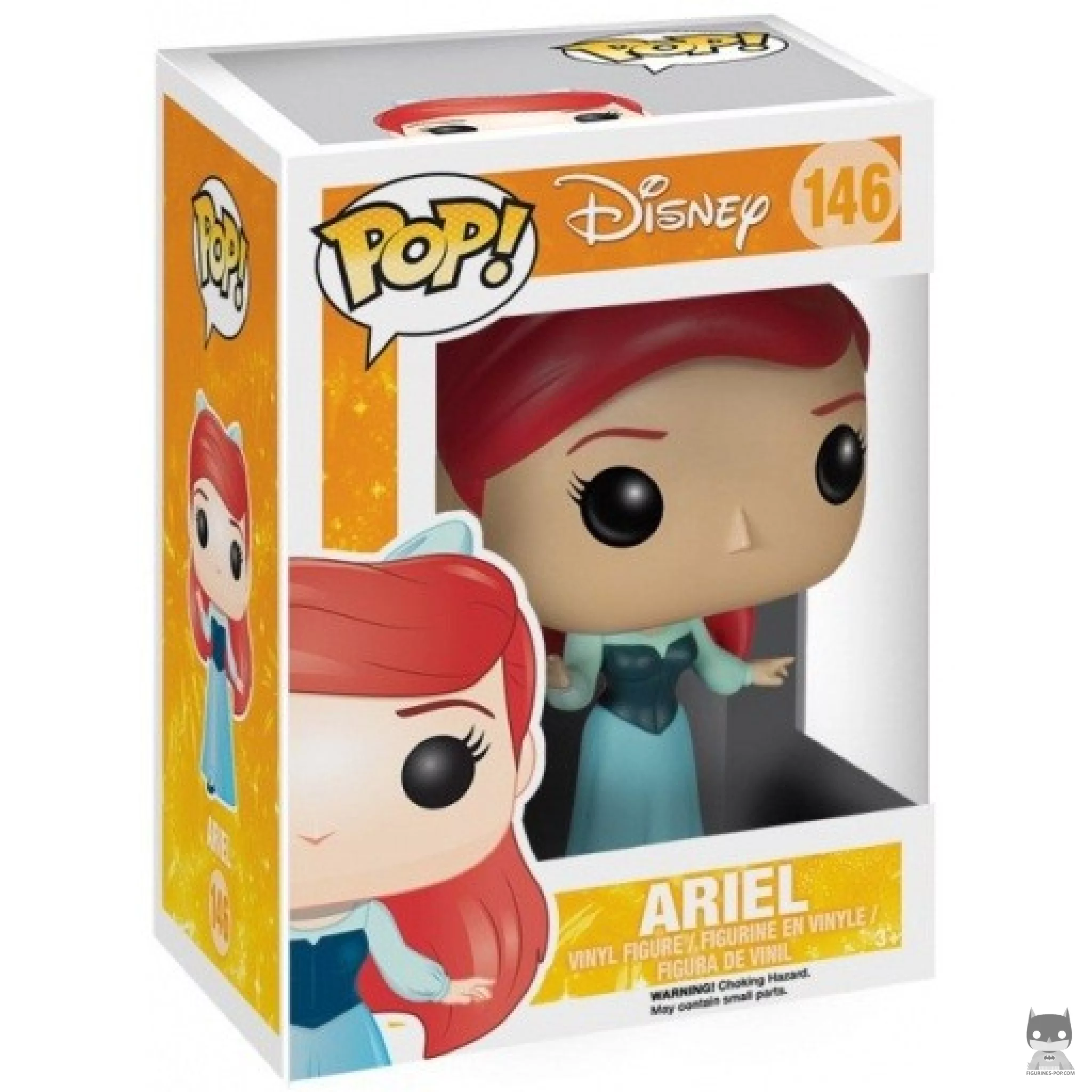Figurine Funko POP Ariel en robe bleue avec boîte