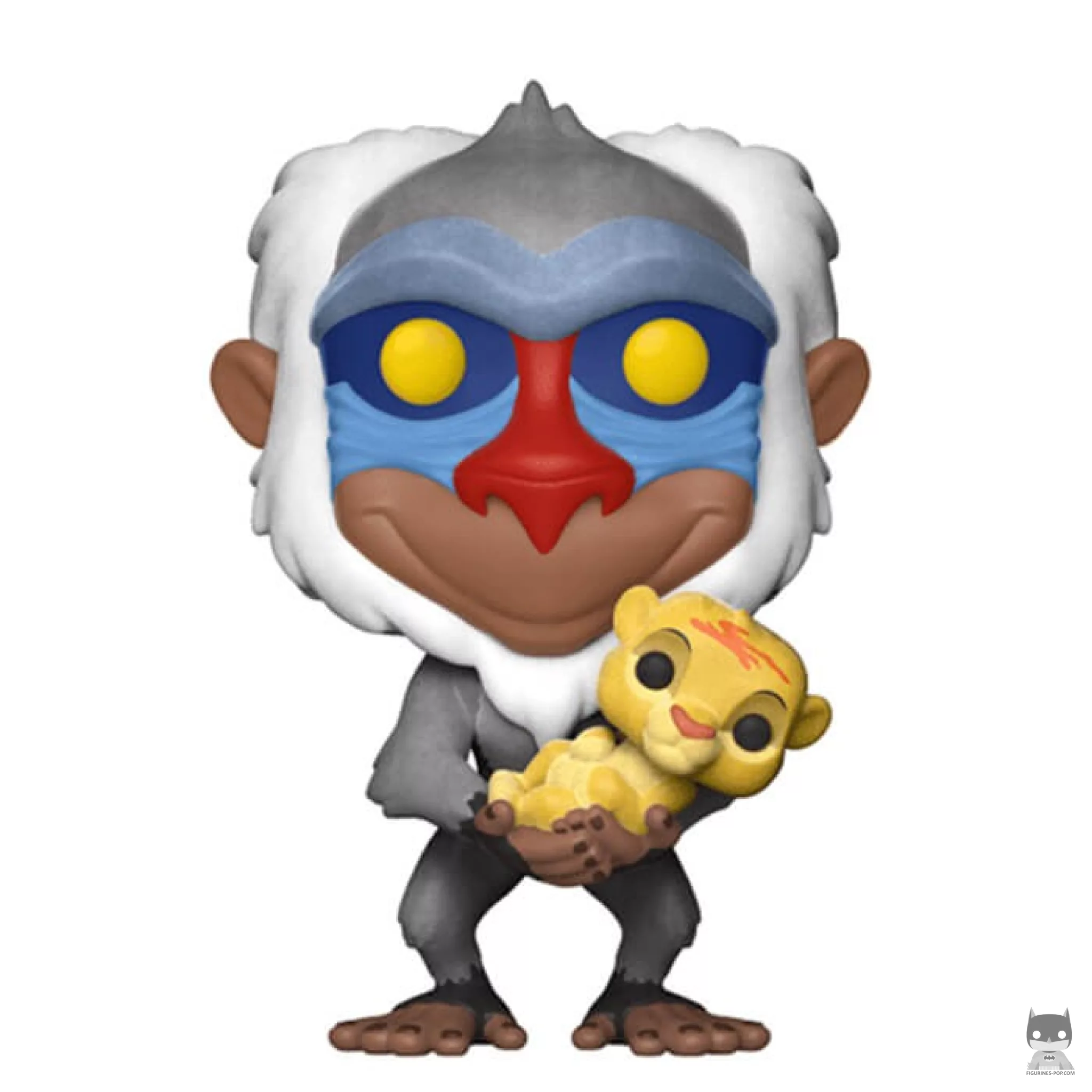 Figurine Funko POP Rafiki tenant Simba bébé (Flocked) (Le Roi Lion)