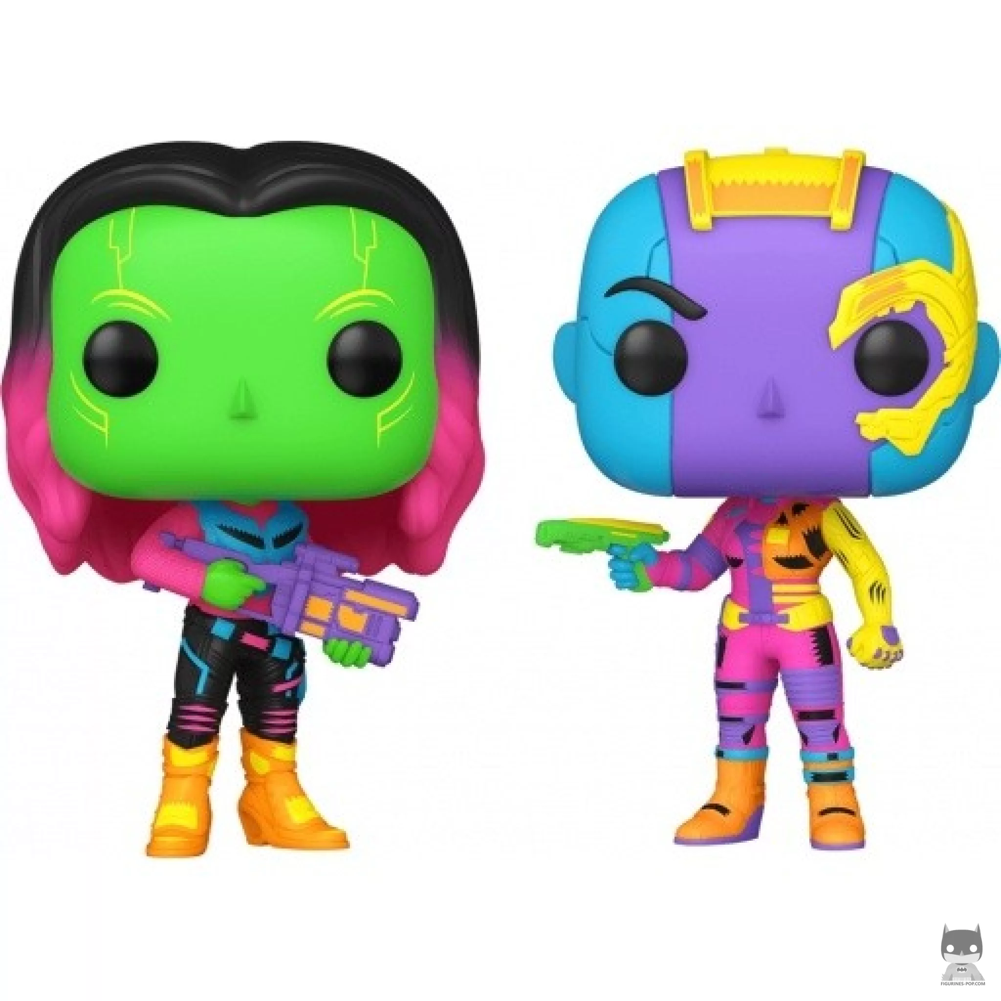 Figurine Funko POP Gamora & Nebula (Blacklight) (Les Gardiens de la Galaxie vol.2)