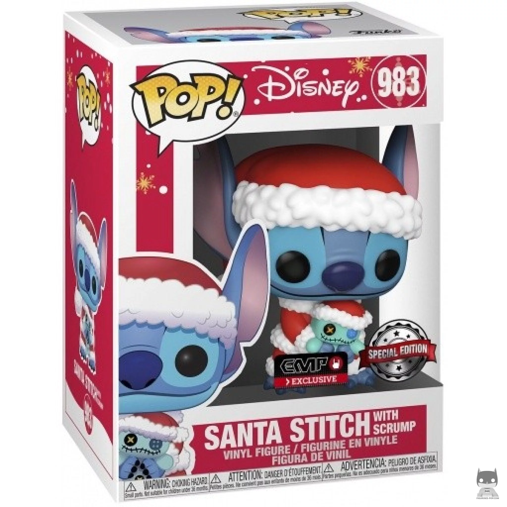 Figurine Funko POP Stitch Père Noël avec Scrump avec boîte