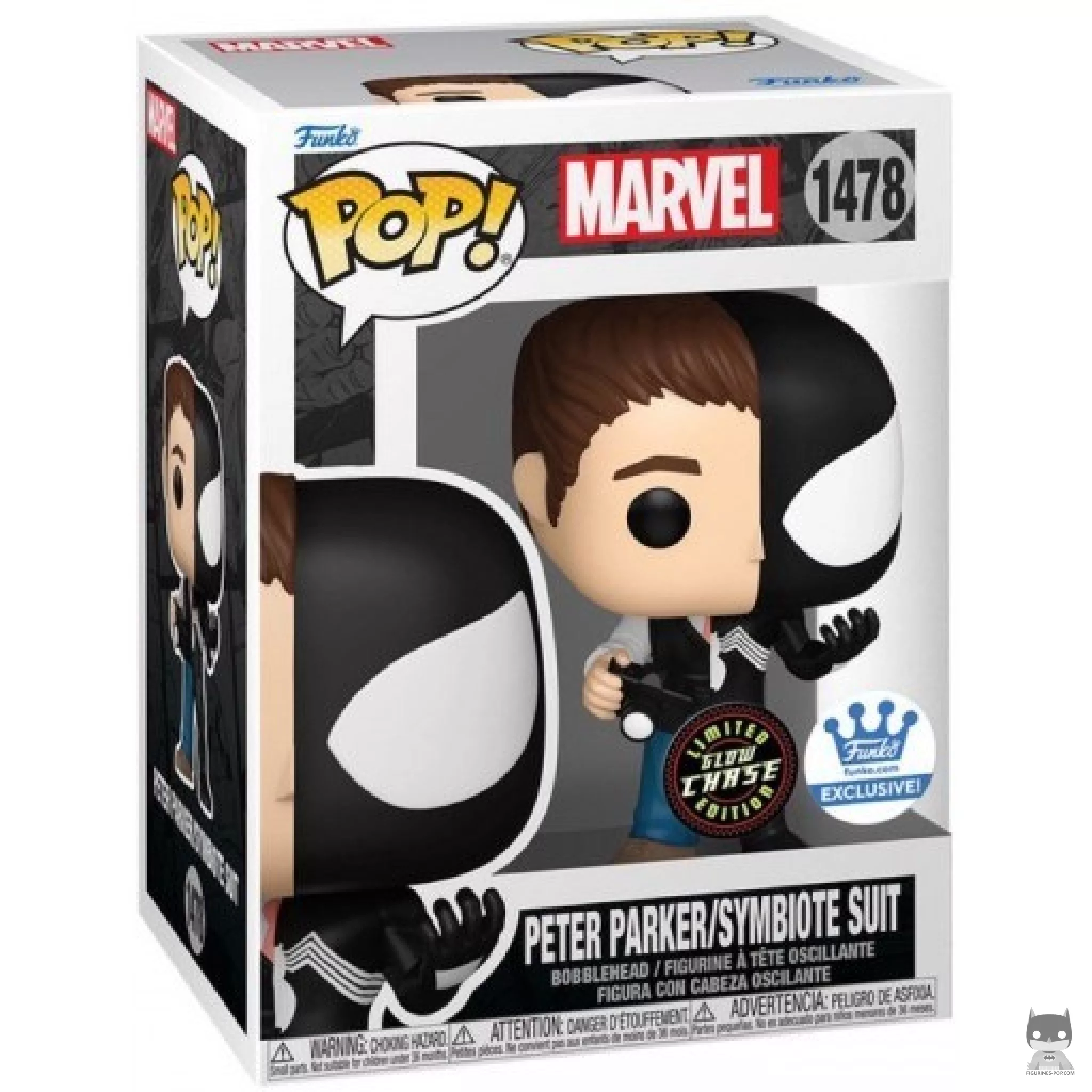 Figurine Funko POP Peter Parker / Costume Symbiote (Chase & Glow in the Dark) avec boîte