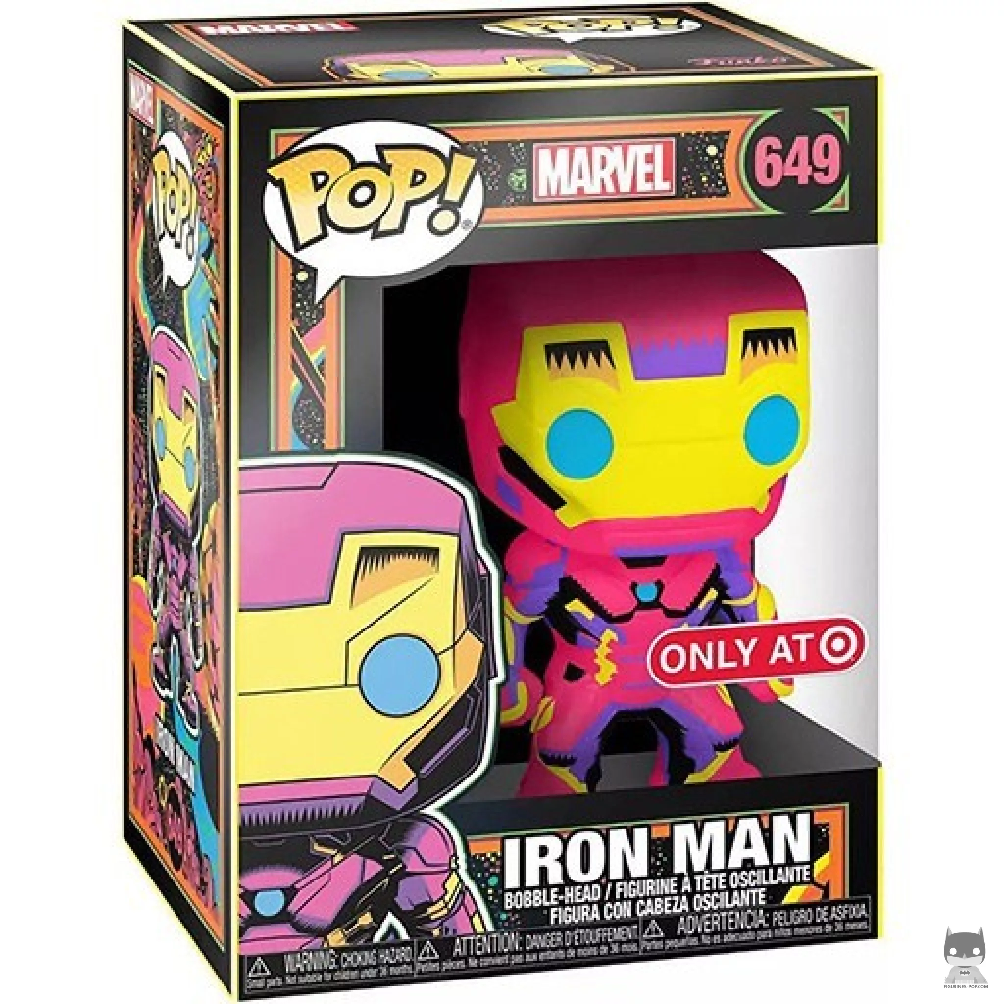 Figurine Funko POP Iron Man (Blacklight) avec boîte