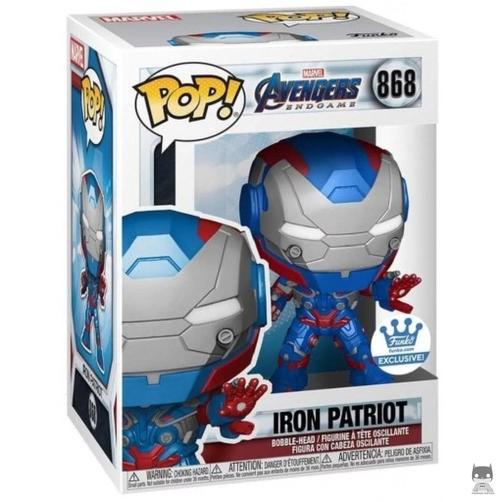 Figurine Funko POP Iron Patriot (Metallic) avec boîte