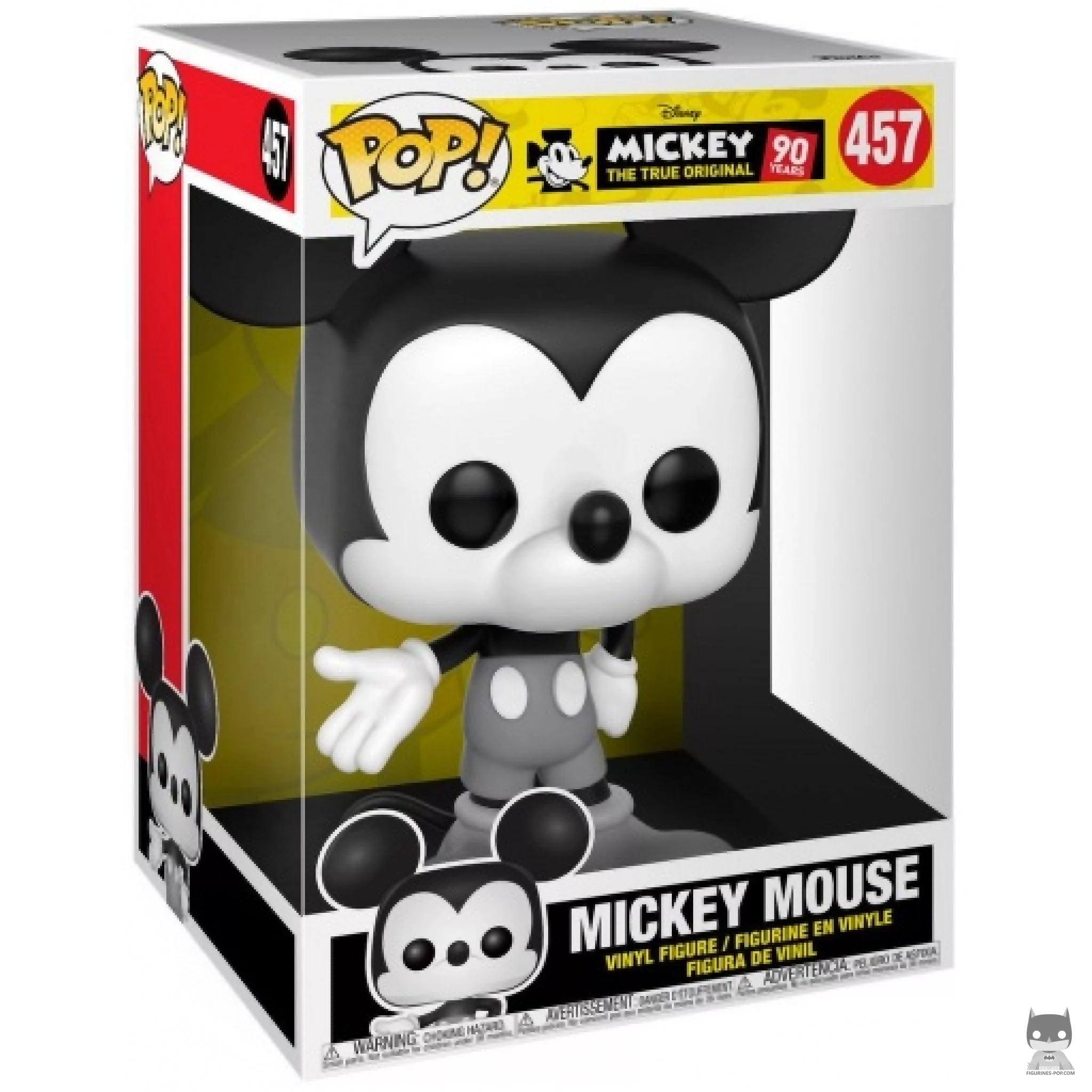 Figurine Funko POP Mickey Mouse (Noir & Blanc) (Supersized) avec boîte