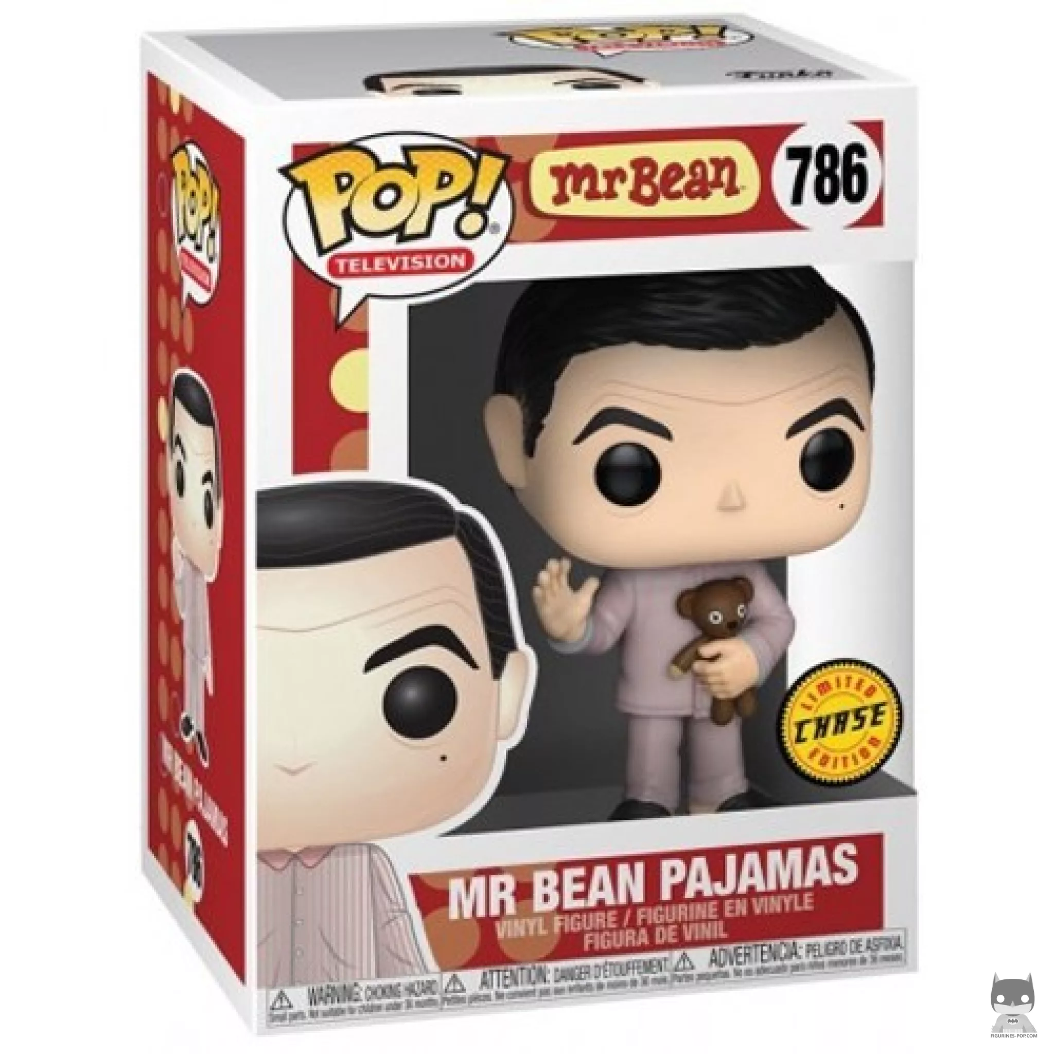 Figurine Funko POP Mr. Bean en Pyjama (Chase) avec boîte