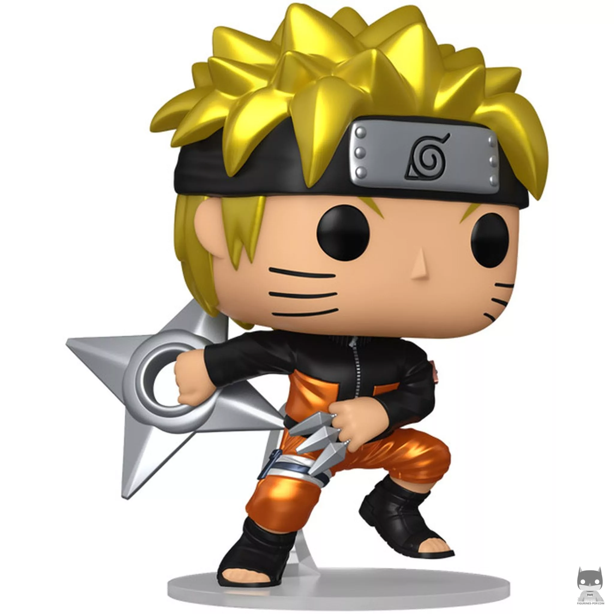 Figurine Funko POP Naruto Uzumaki avec kunai et shuriken (Chase & Metallic) (Naruto Shippuden)