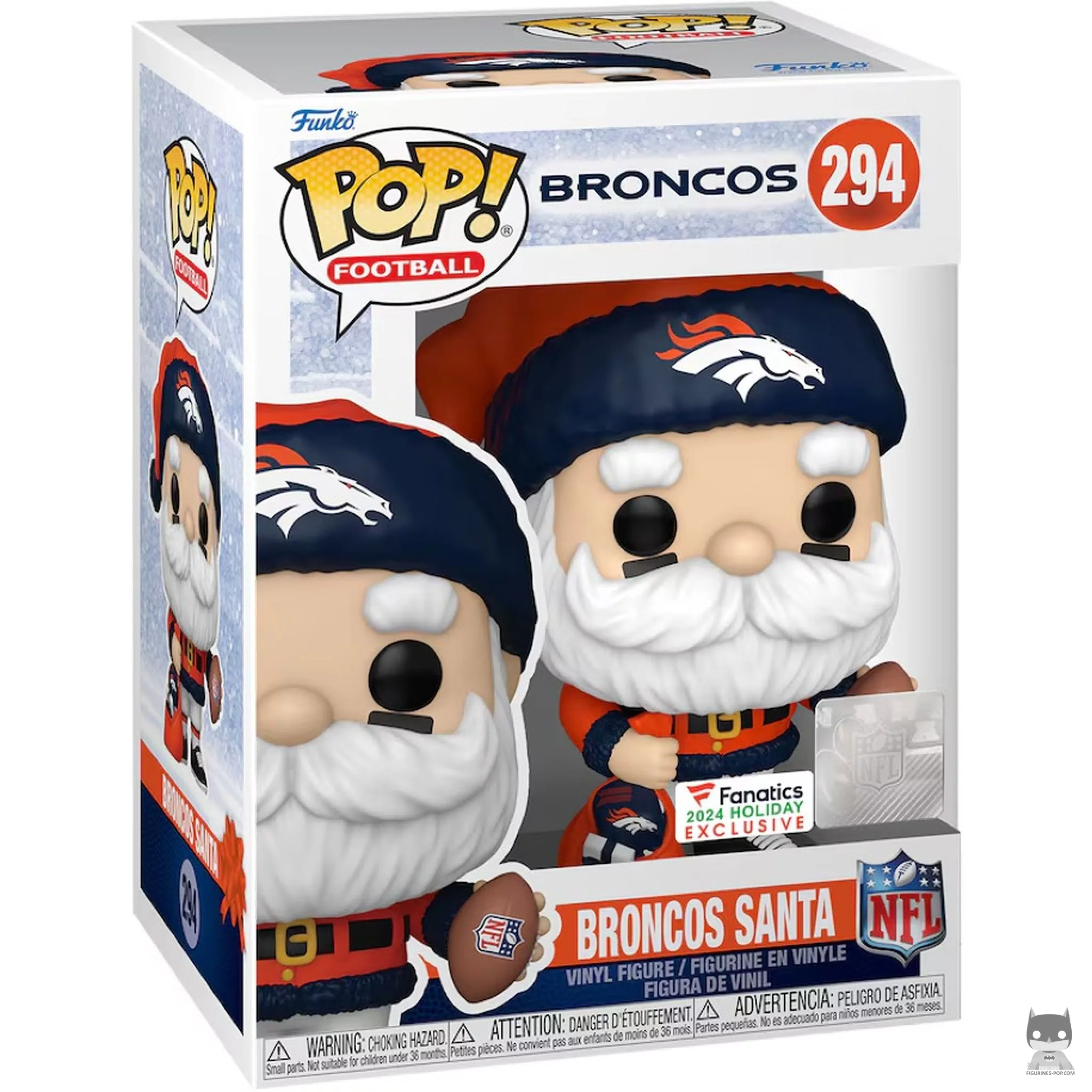 Figurine Funko POP Père Noël Denver Broncos avec boîte