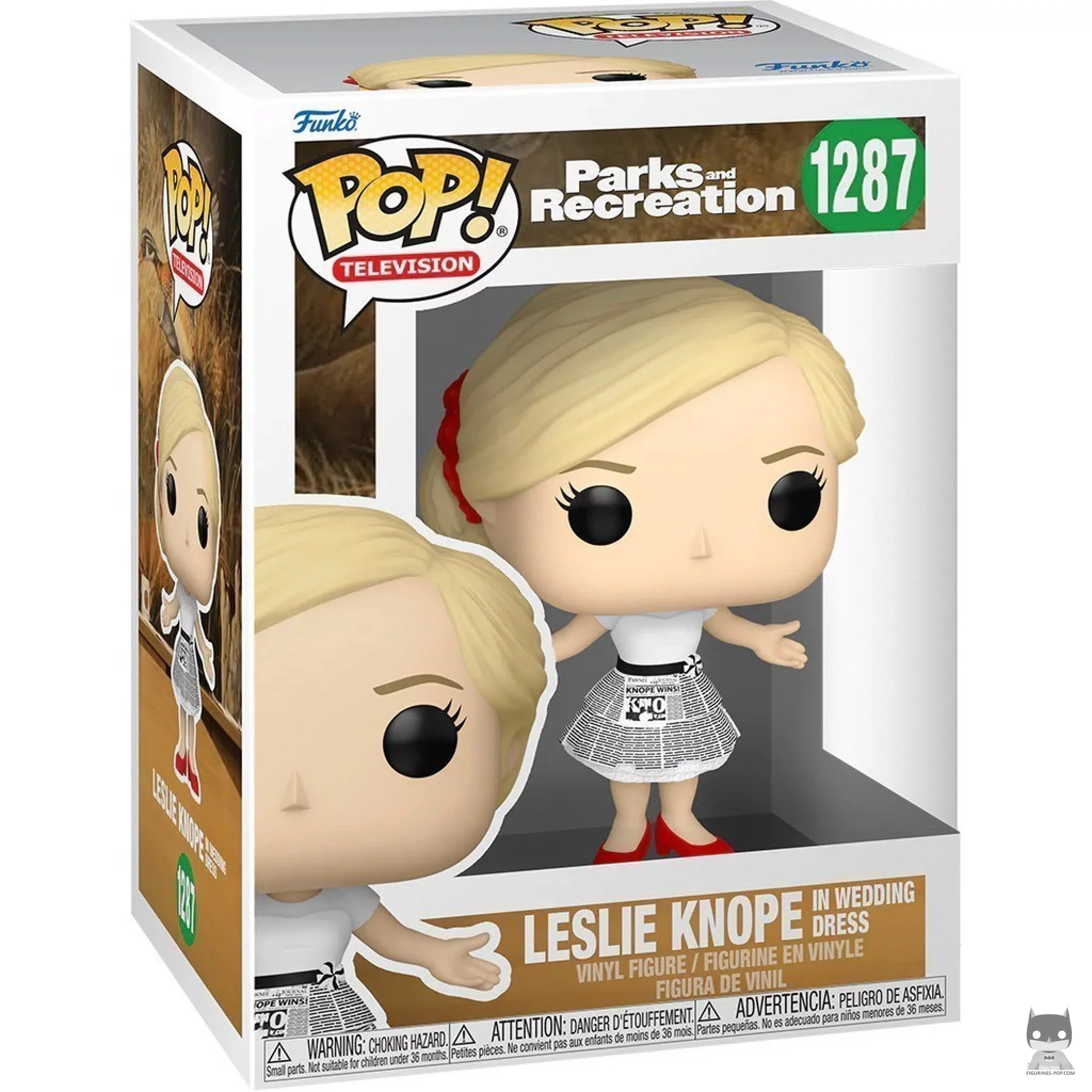 Figurine Funko POP Leslie Knope en robe de mariée avec boîte