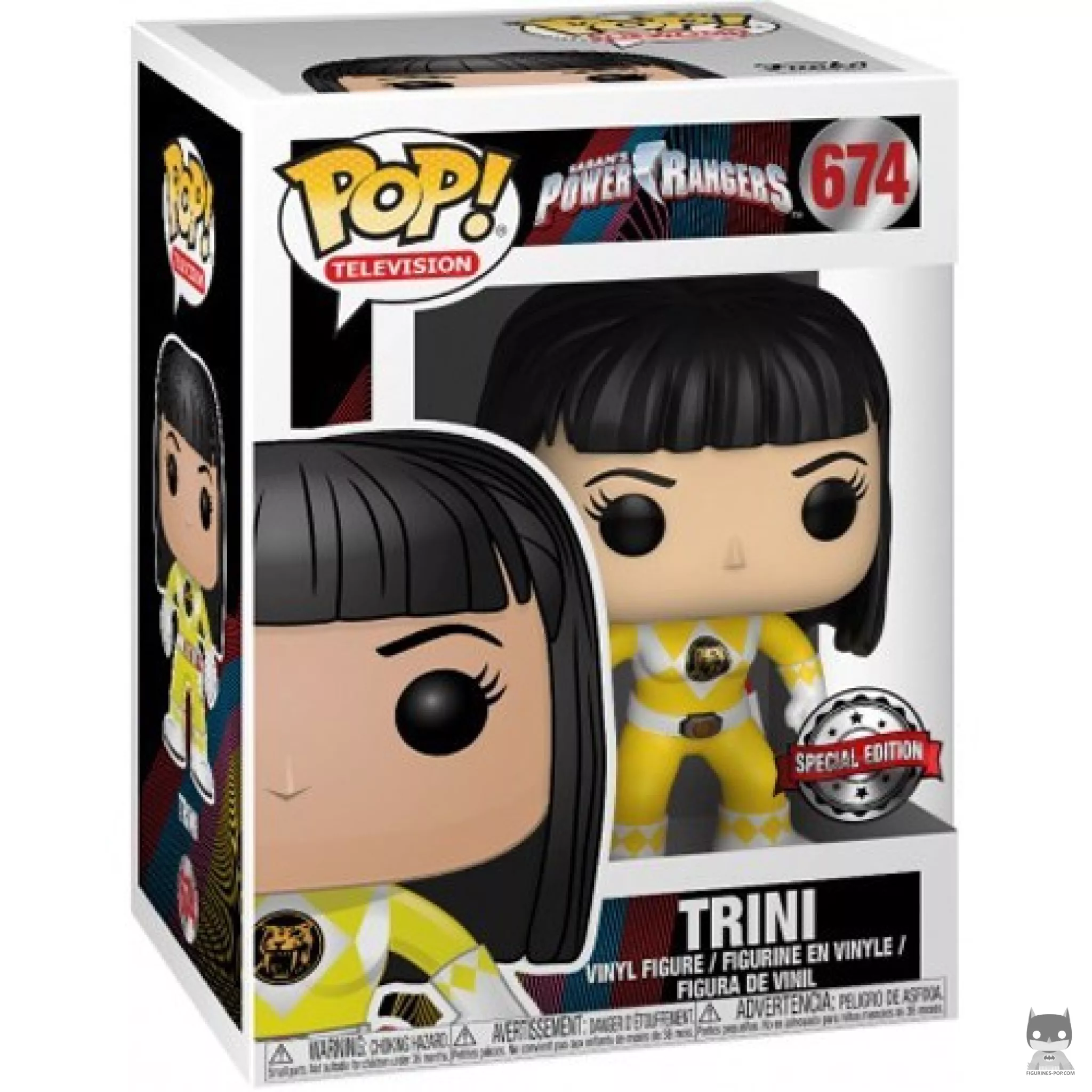 Figurine Funko POP Trini Ranger Jaune (sans casque) avec boîte