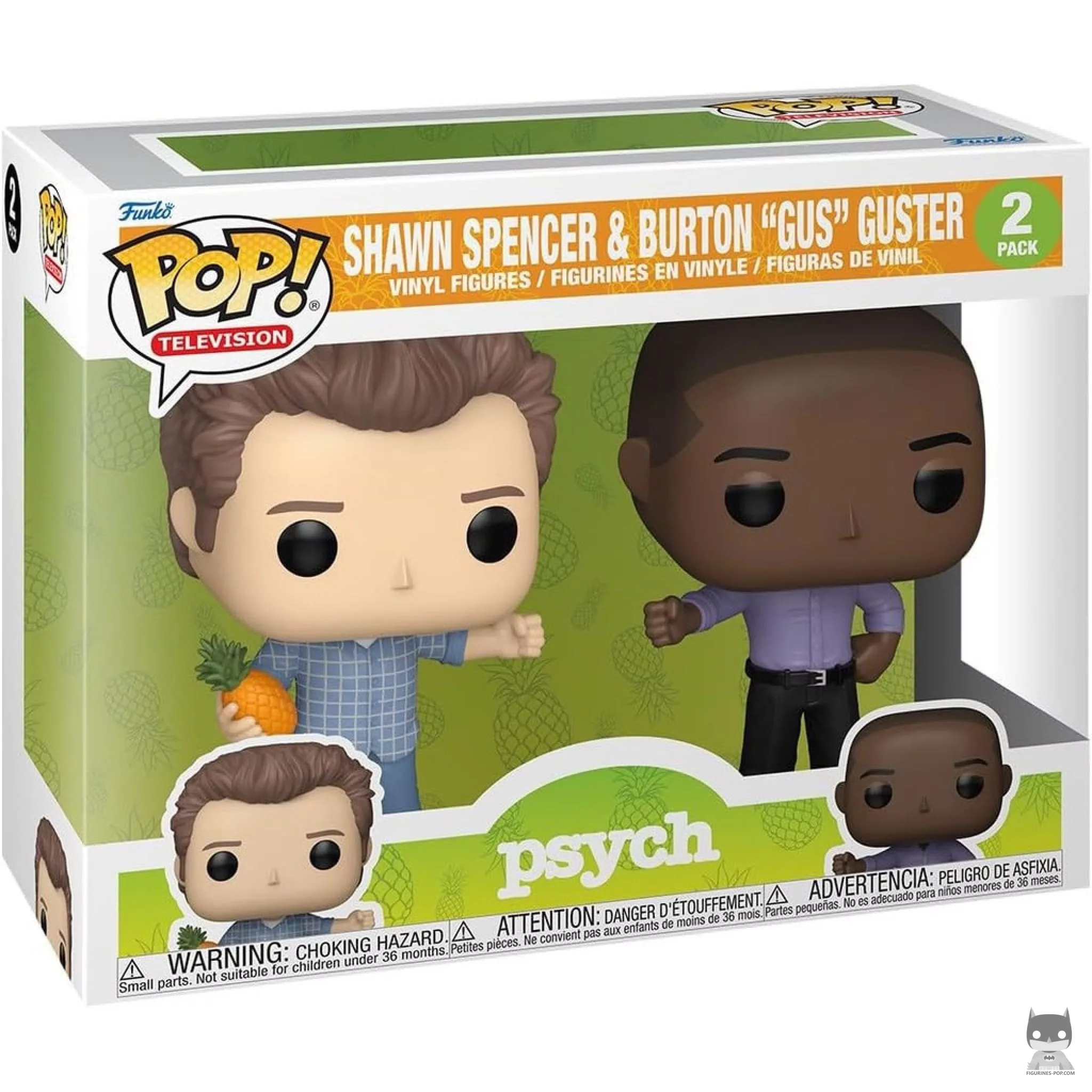 Figurine Funko POP Shawn Spencer & Burton "Gus" Guster avec boîte